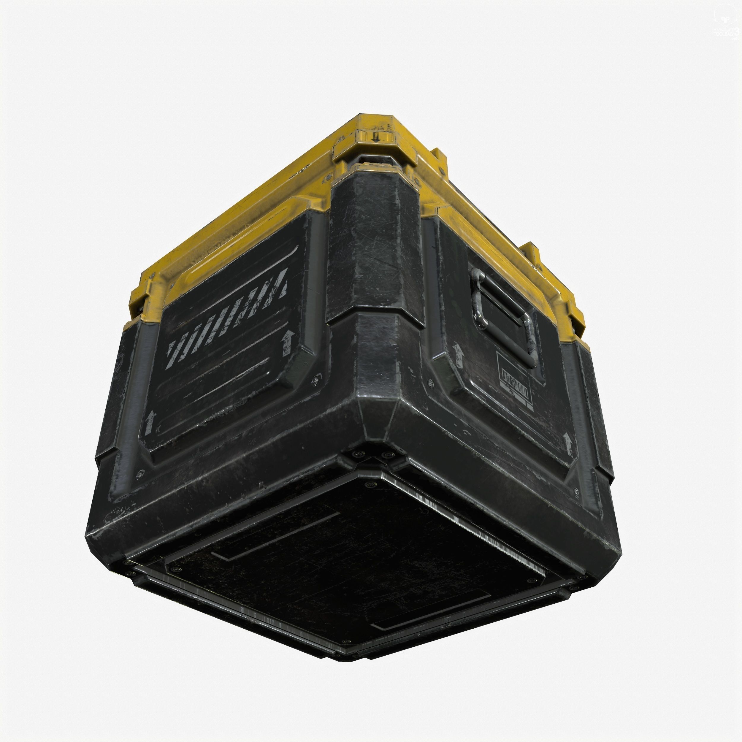 Sci-Fi Industrial Crate Game Ready PBR Textures Low-poly 3D model_4