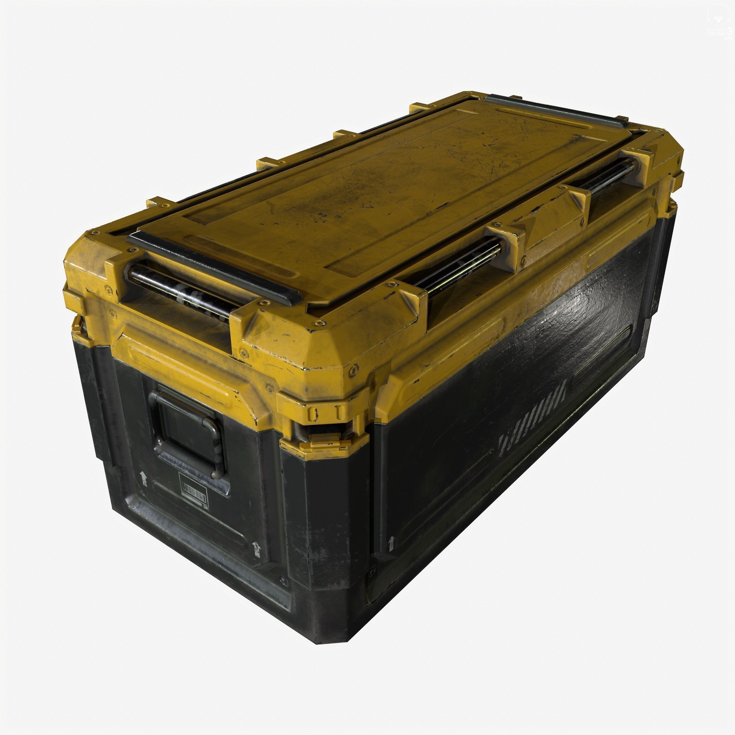 Sci Fi Industrial Crate Game Ready PBR Textures  Low-poly 3D model_3