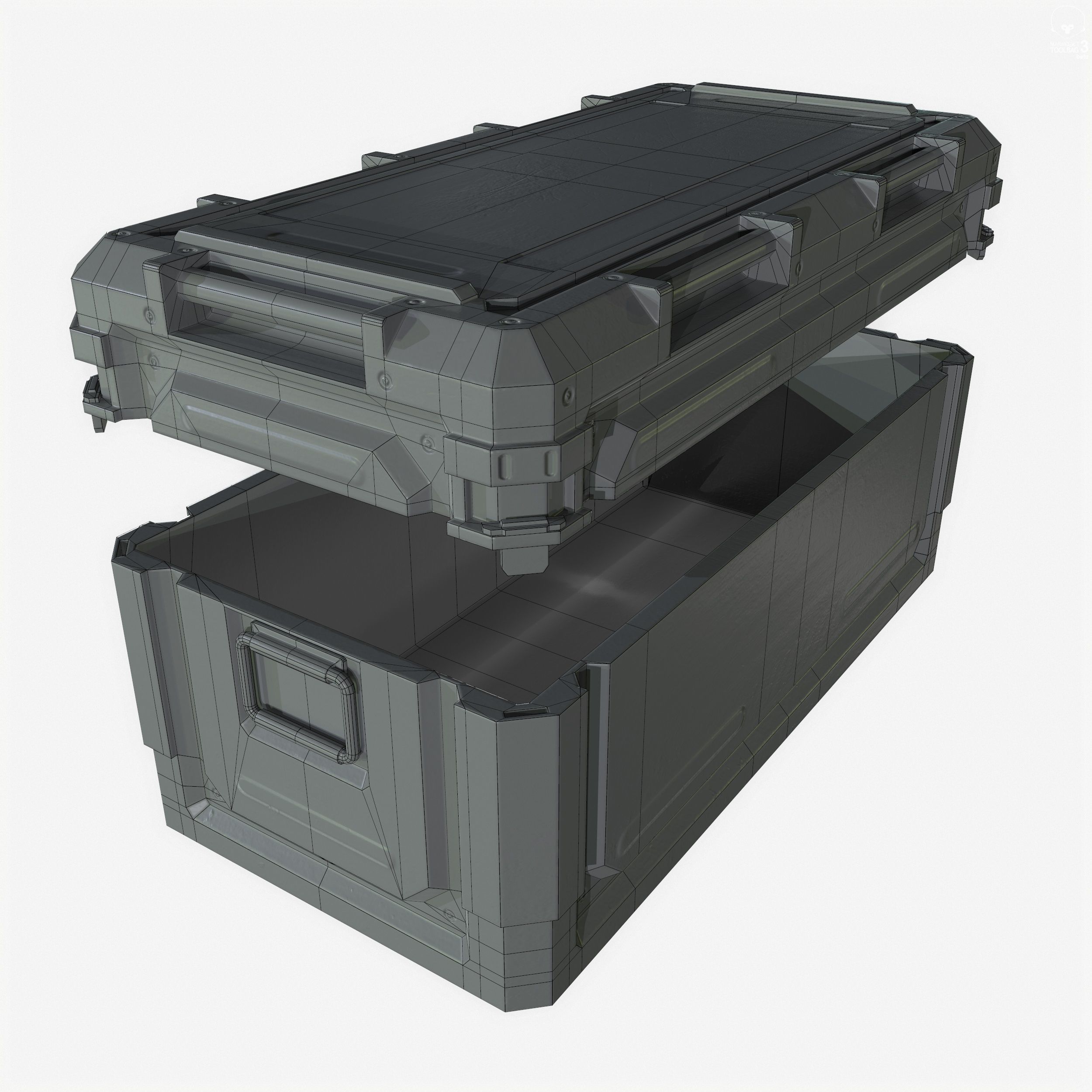 Sci Fi Industrial Crate Game Ready PBR Textures  Low-poly 3D model_12