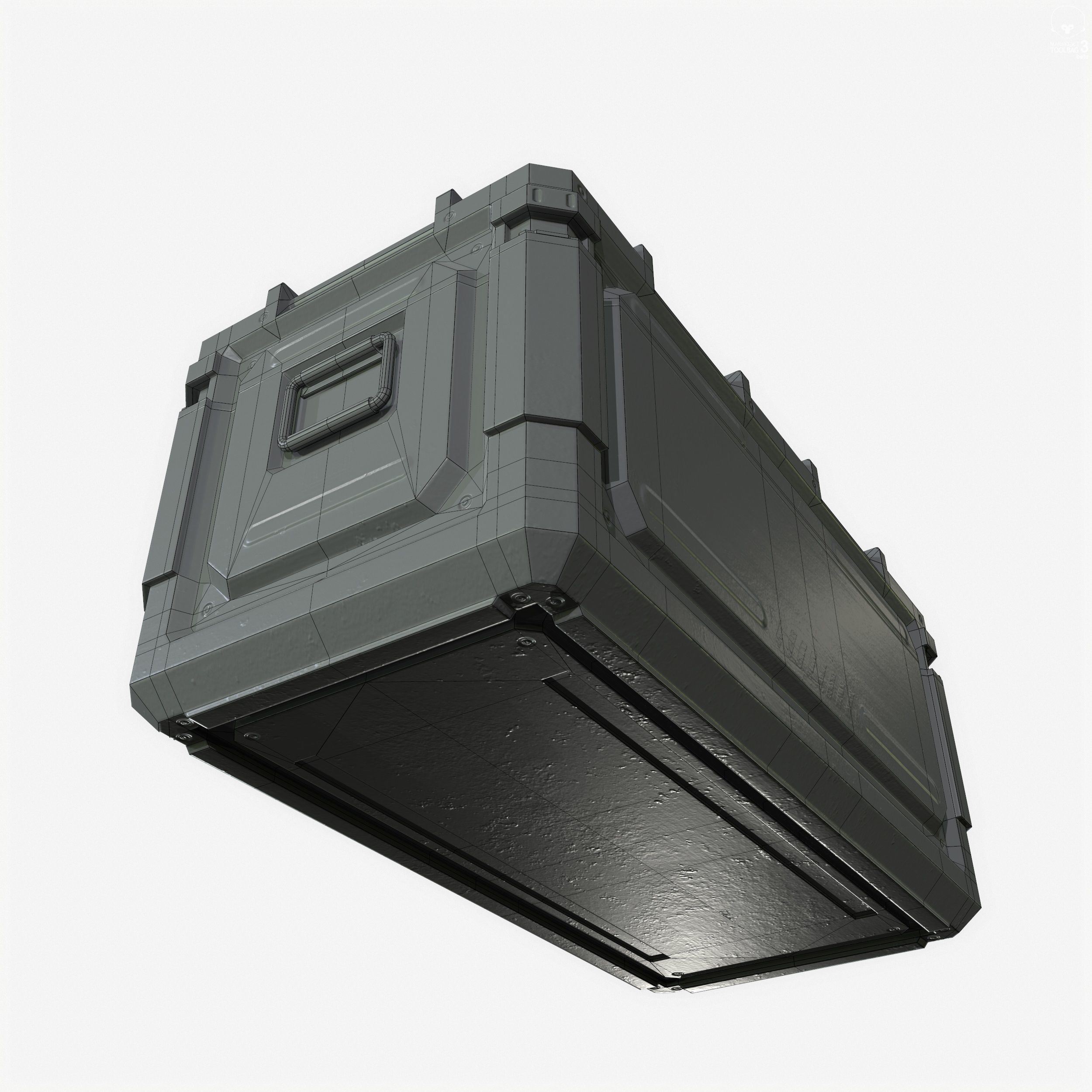 Sci Fi Industrial Crate Game Ready PBR Textures  Low-poly 3D model_7