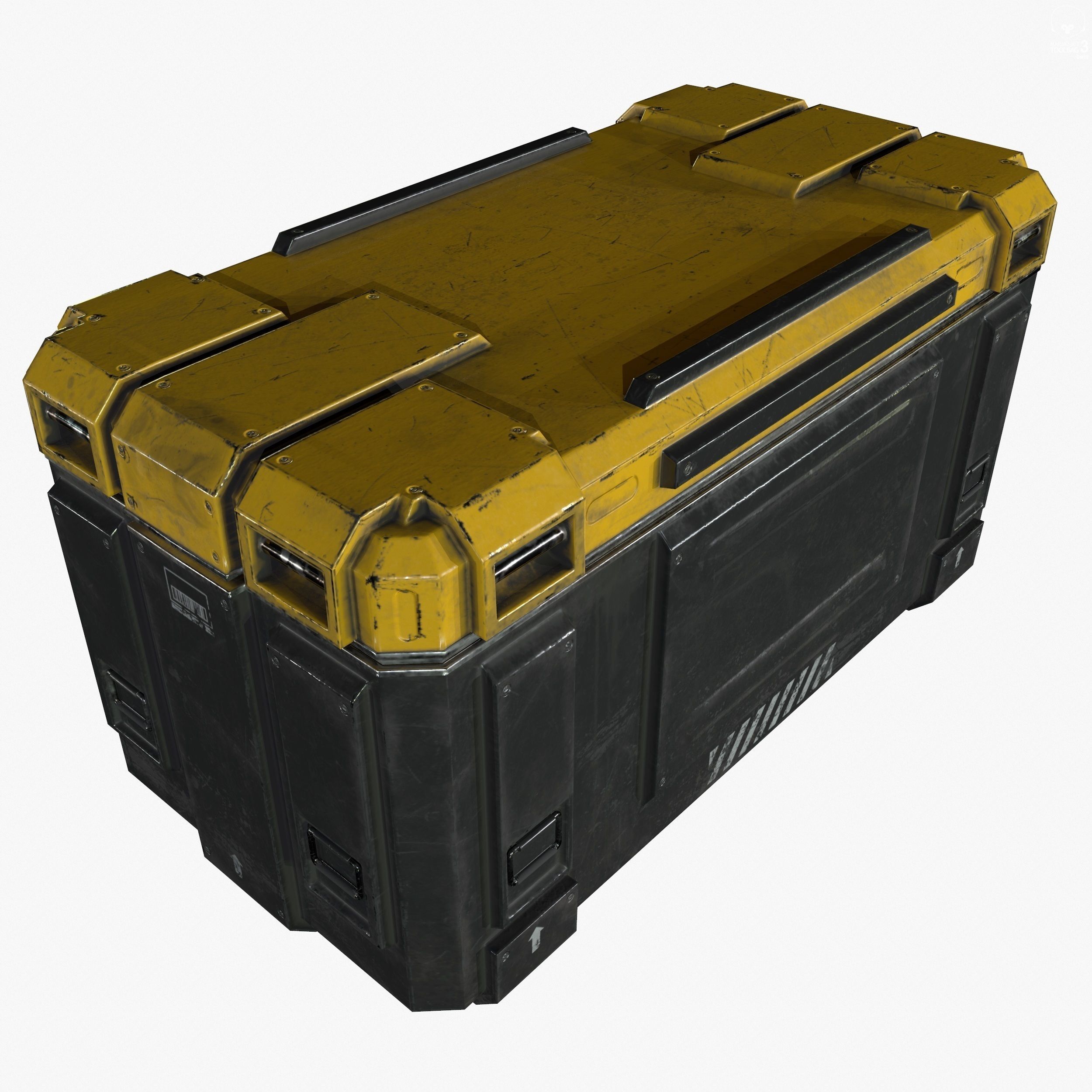 3D Sci Fi Industrial Crate Game Ready PBR Textures Low-poly 3D model_3