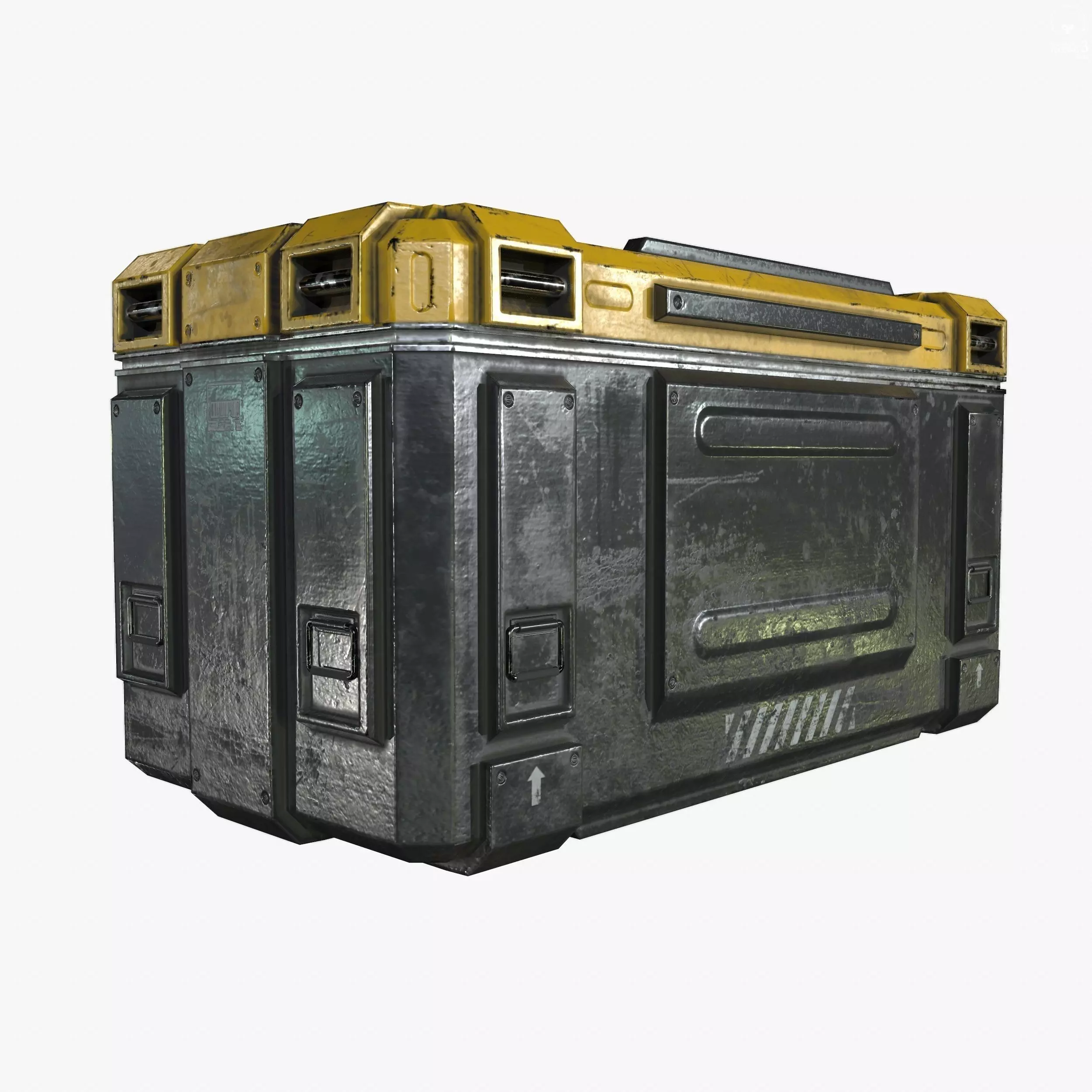3D Sci Fi Industrial Crate Game Ready PBR Textures Low-poly 3D model_0