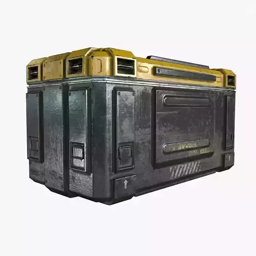 3D Sci Fi Industrial Crate Game Ready PBR Textures Low-poly 3D model