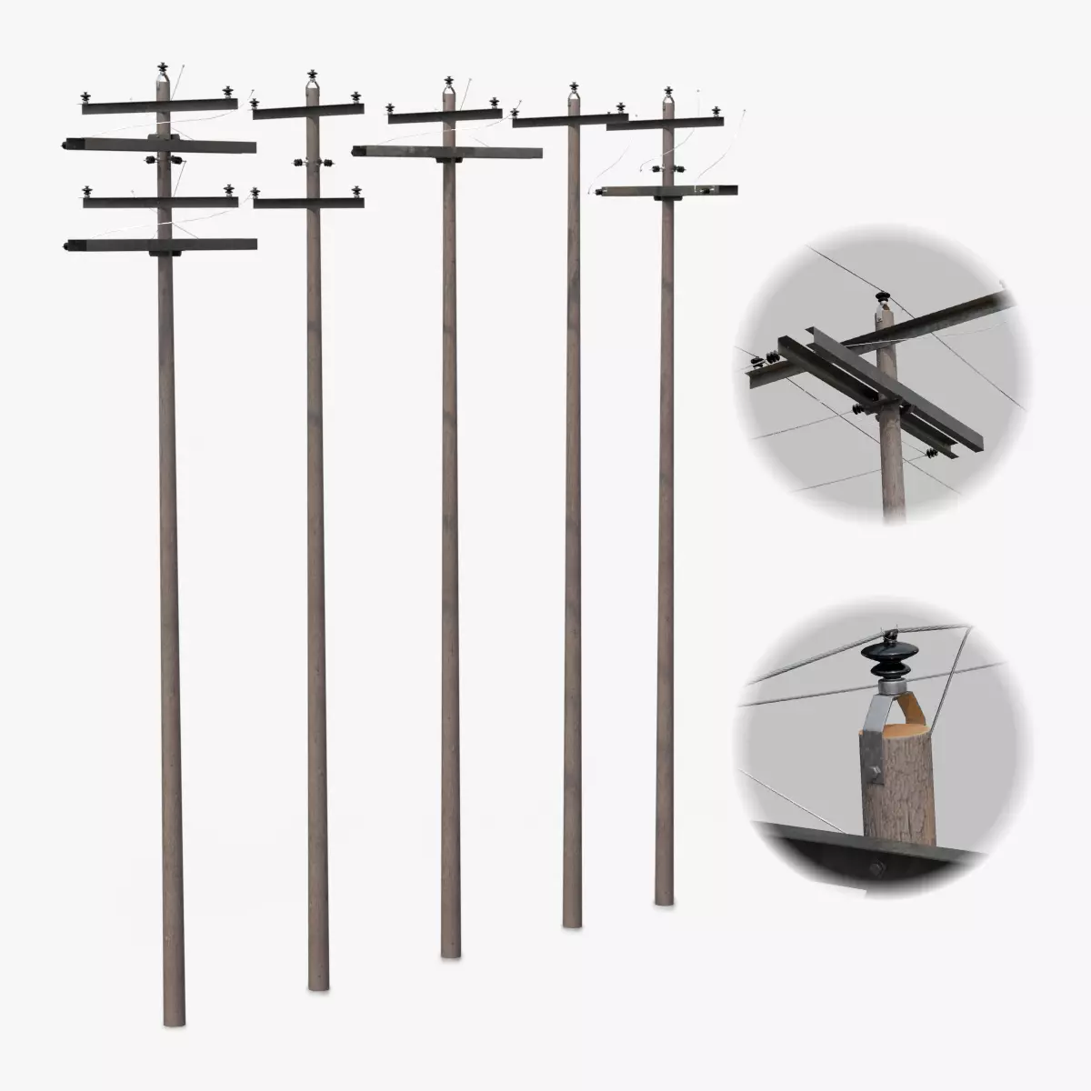 Utility Pole - Composite Mast Distribution System 3D model