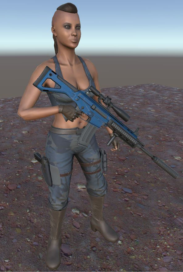 Customizable Female Soldiers Classic and Modern Style Low-poly 3D model_10