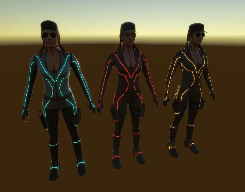 Customizable Female Soldiers Classic and Modern Style Low-poly 3D model_15