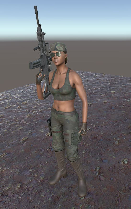 Customizable Female Soldiers Classic and Modern Style Low-poly 3D model_11