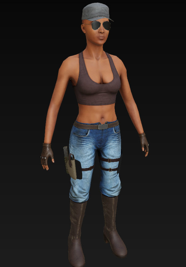Customizable Female Soldiers Classic and Modern Style Low-poly 3D model_8
