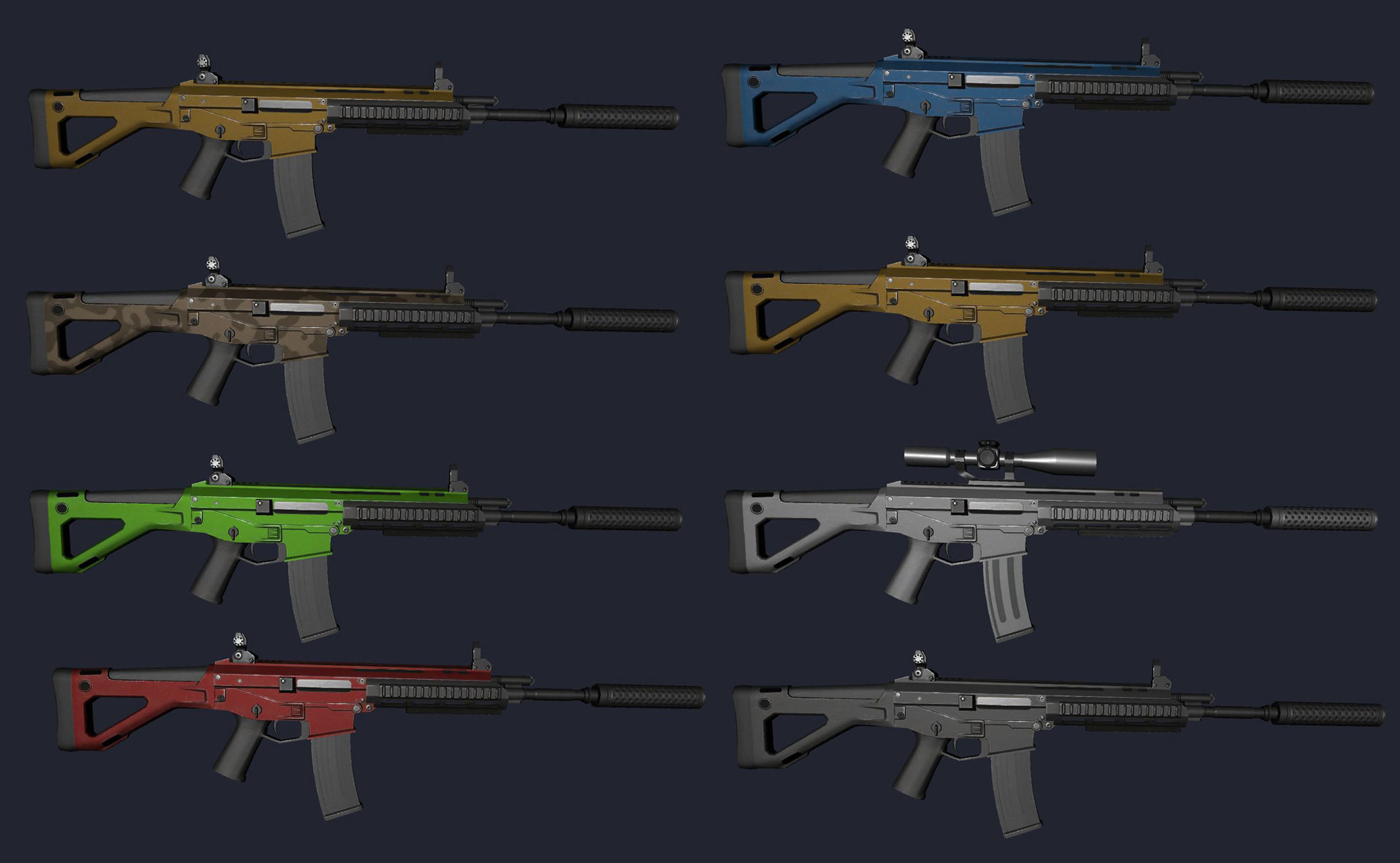 Customizable Female Soldiers Classic and Modern Style Low-poly 3D model_20