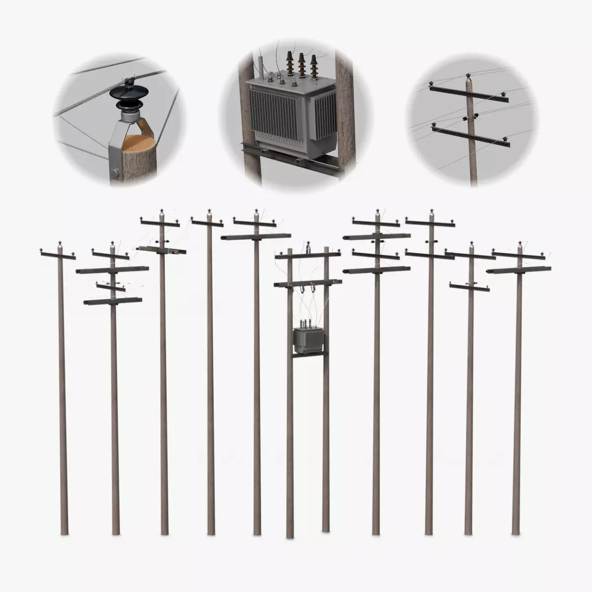 Utility Poles - Composite Electrical Distribution System 3D model