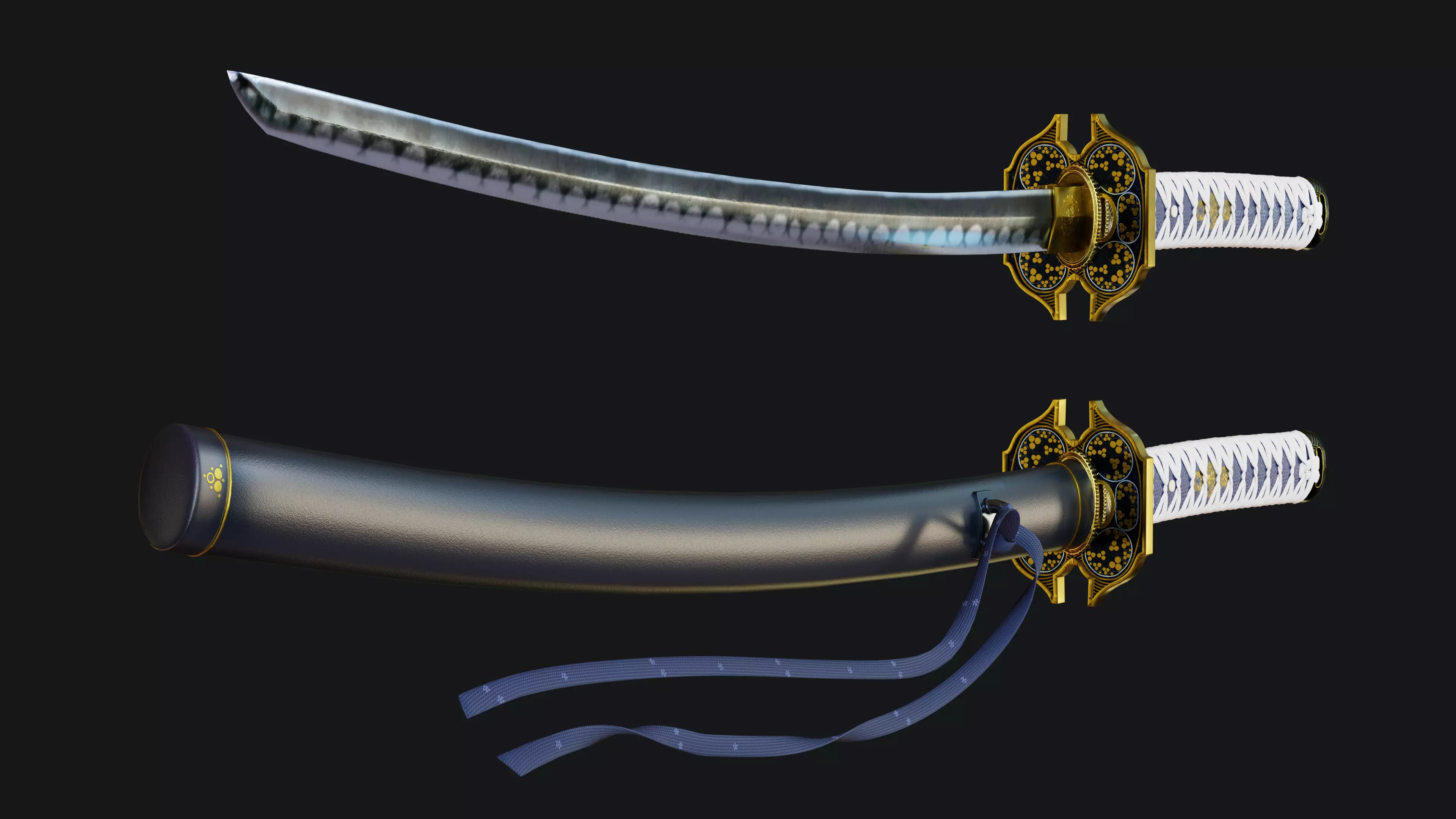 Vergil Yamato Katana from Devil May Cry 5 with 4K Textures Low-poly 3D model