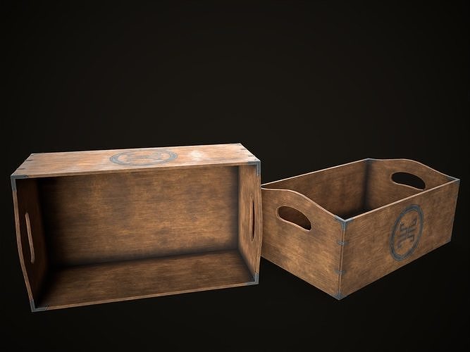 Game Ready Wooden Crate Low-poly 3D model