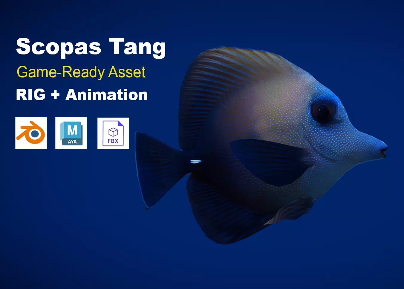 Realistic Scopas Tang Animated Low-poly 3D model