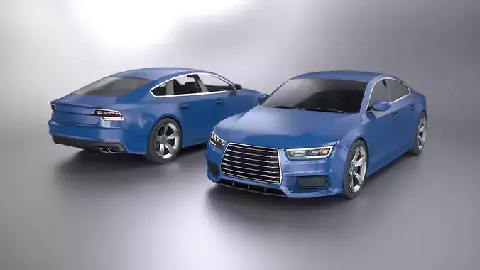 Modern German Business Sedan - Urban Traffic - 4 LODs Game Ready