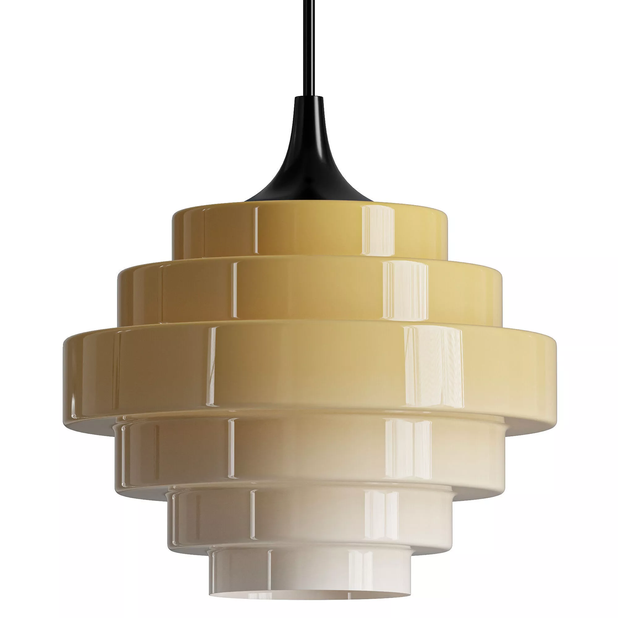 Sanenos Retro Geometric Glass Pendant Light 3D model