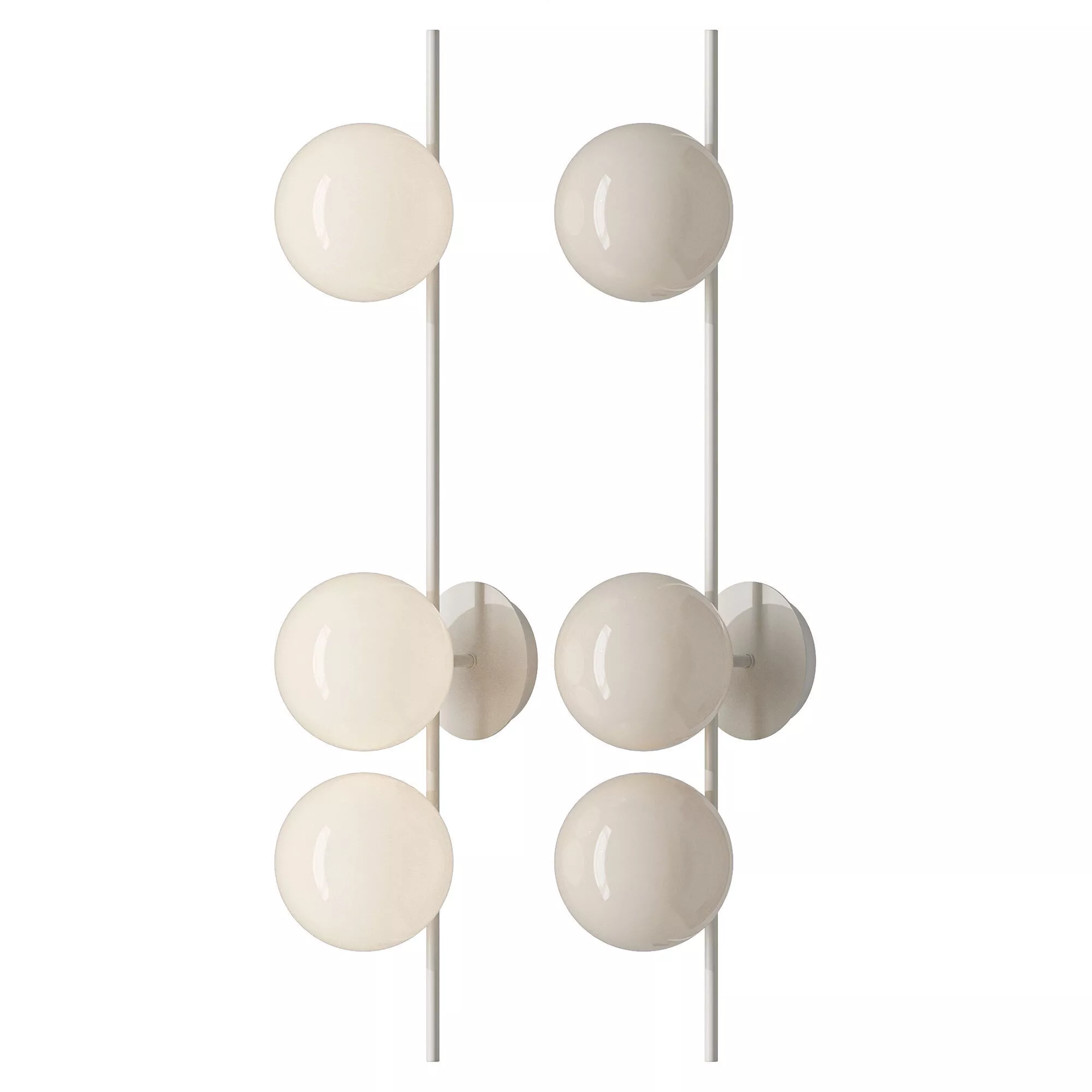 Atlanta wall and ceiling light made of opal glass 3D model