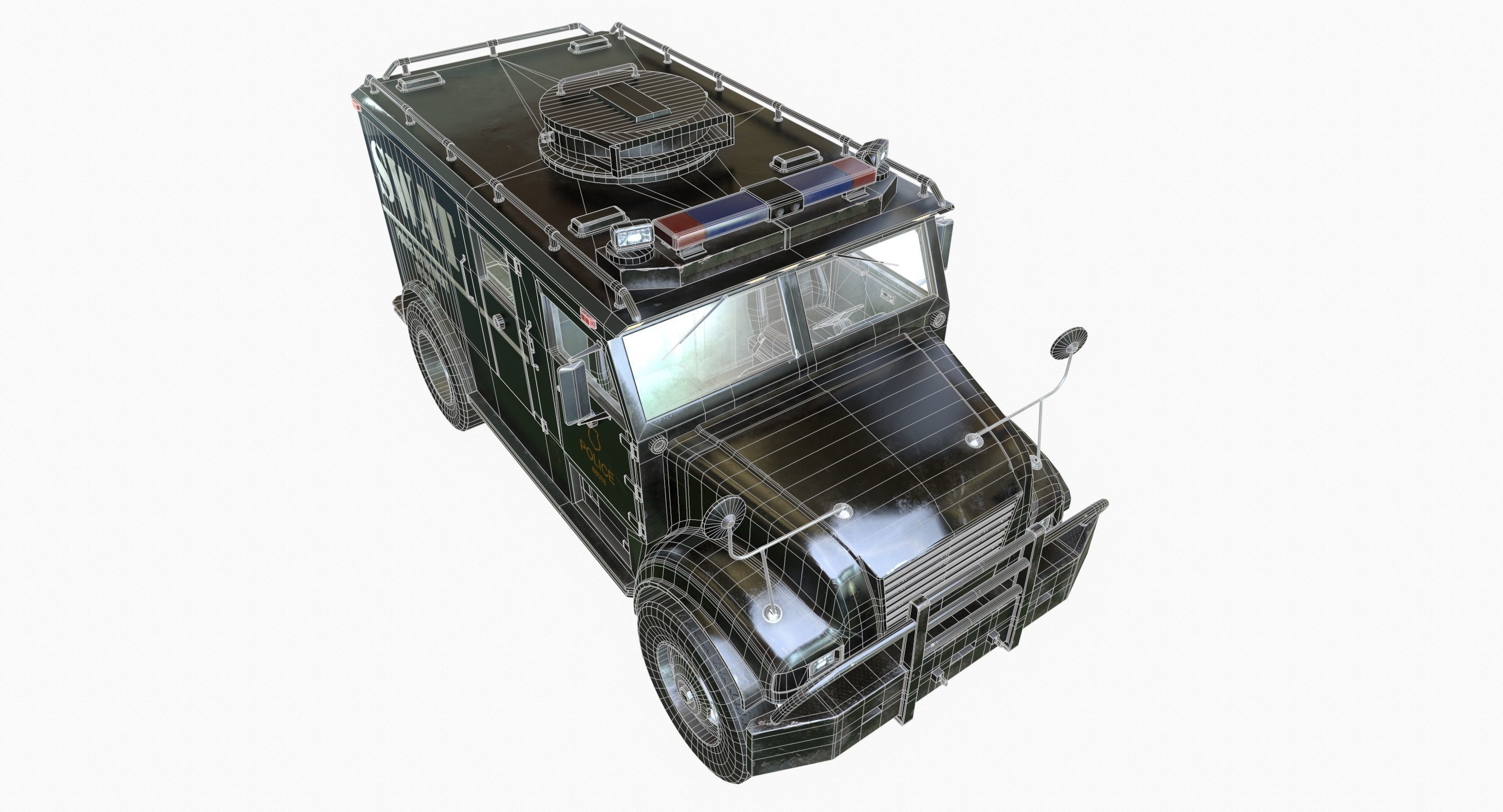 SWAT Van Game Ready PBR Textures Low-poly 3D model_20