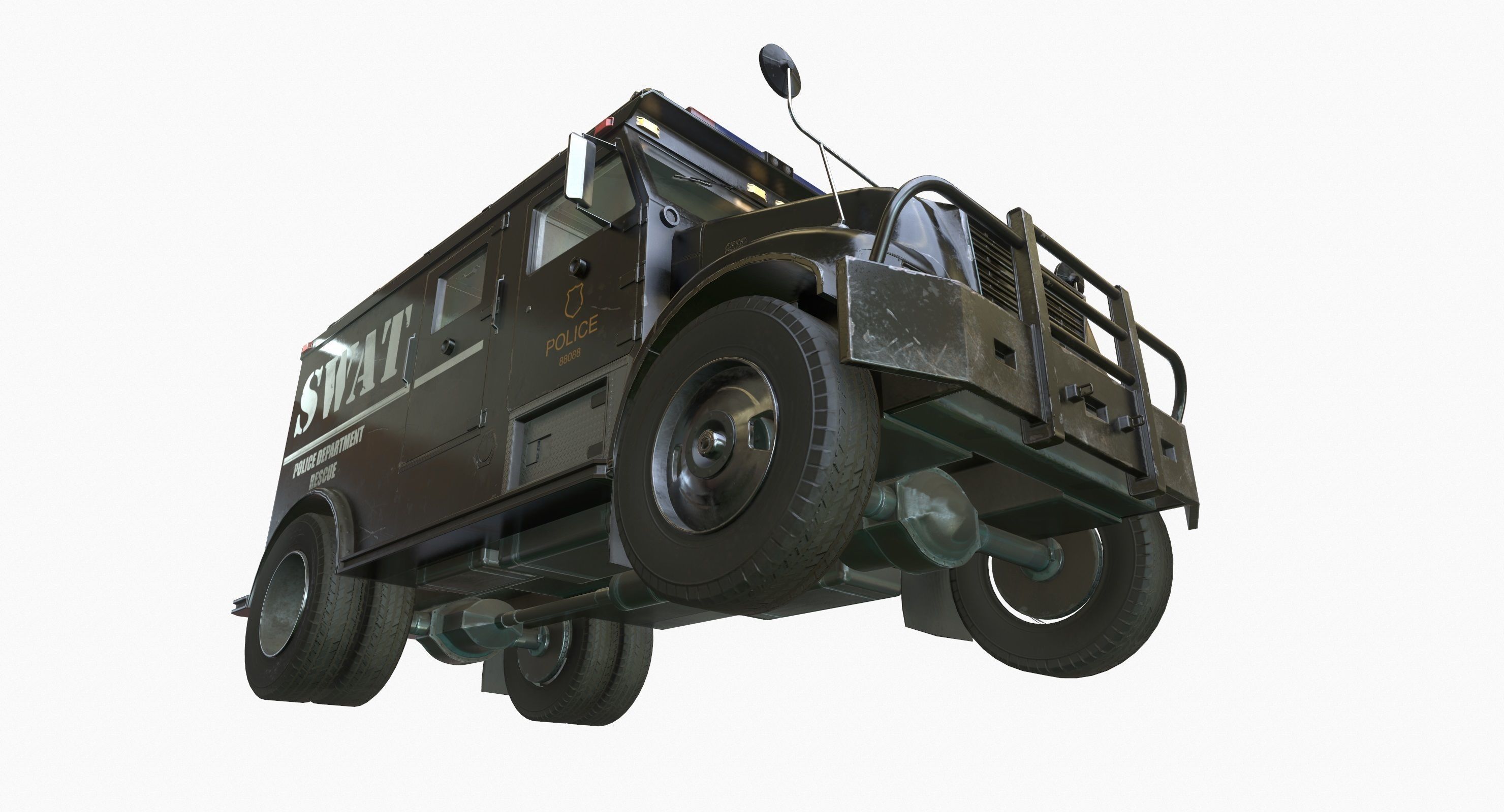 SWAT Van Game Ready PBR Textures Low-poly 3D model_23