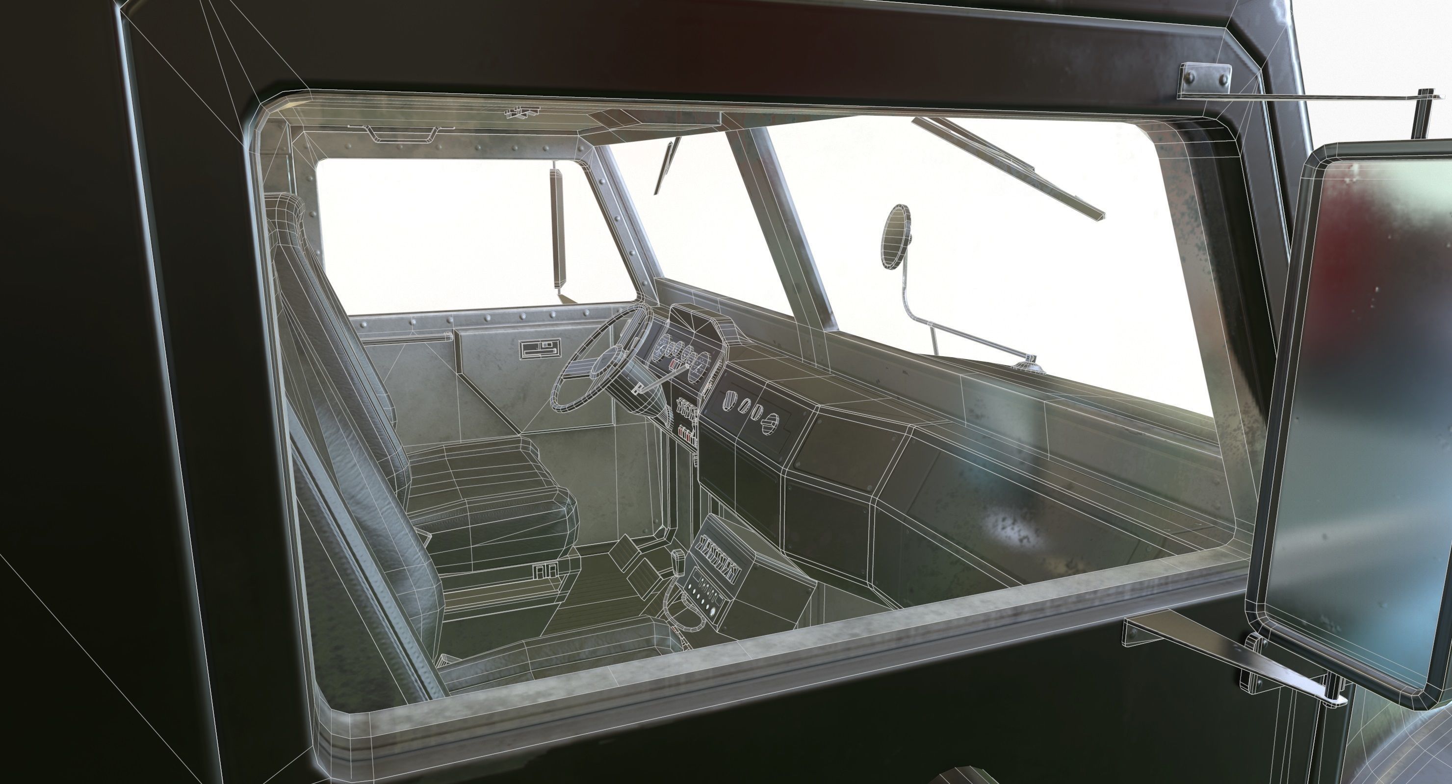 SWAT Van Game Ready PBR Textures Low-poly 3D model_26