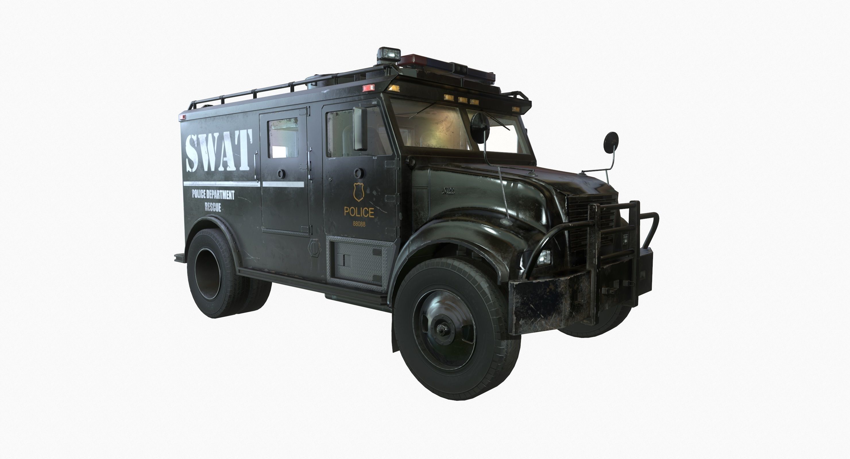 SWAT Van Game Ready PBR Textures Low-poly 3D model_1