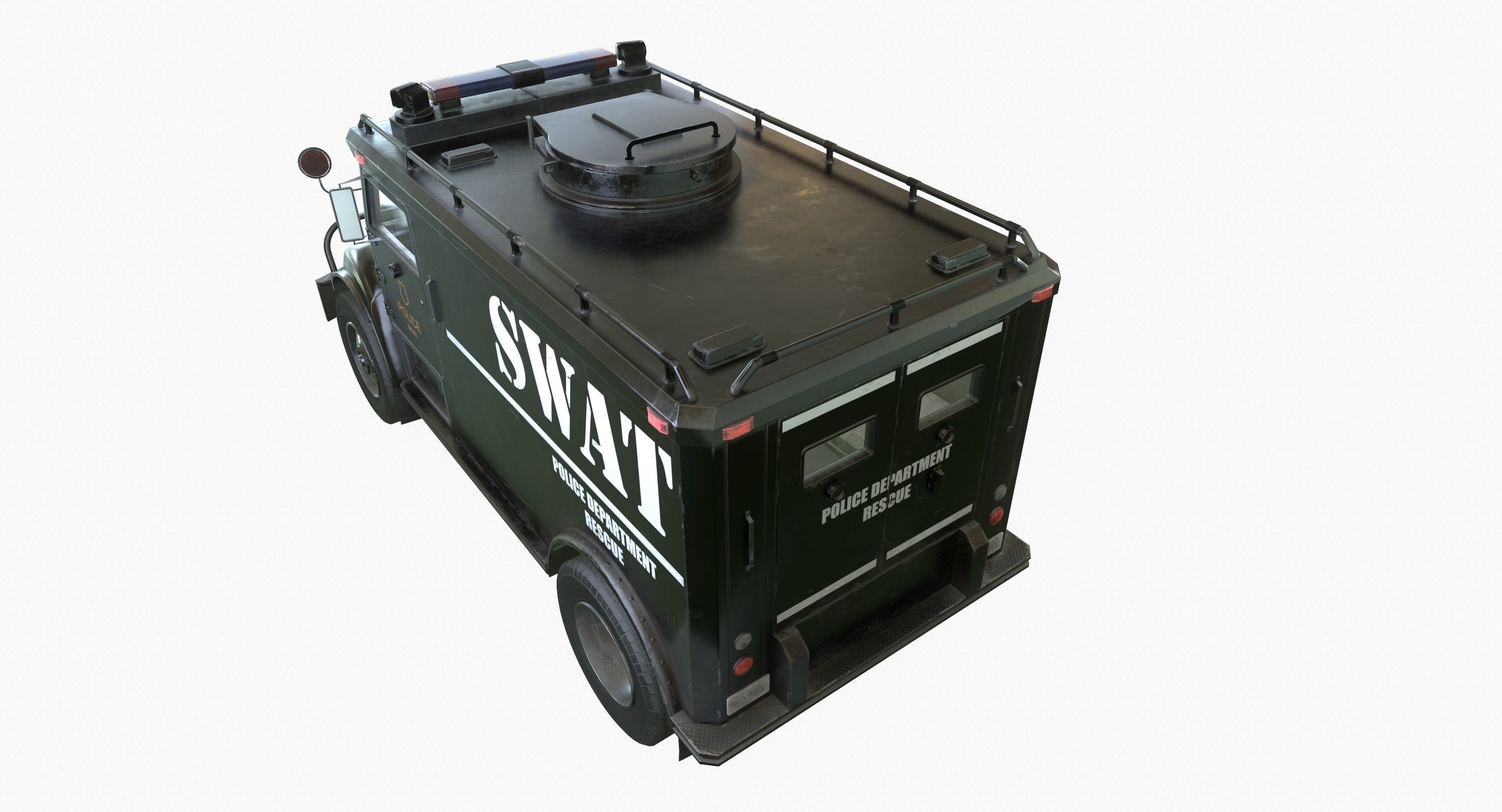 SWAT Van Game Ready PBR Textures Low-poly 3D model_21