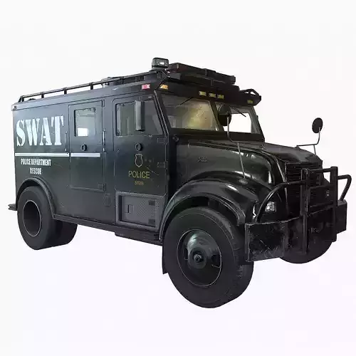 SWAT Van Game Ready PBR Textures Low-poly 3D model