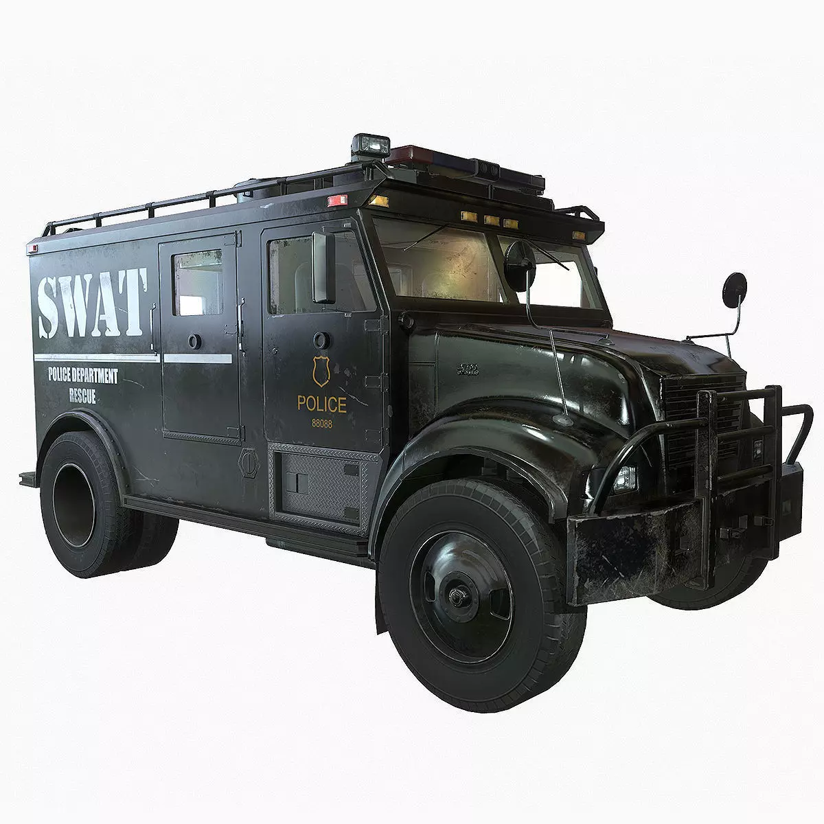 SWAT Van Game Ready PBR Textures Low-poly 3D model_0
