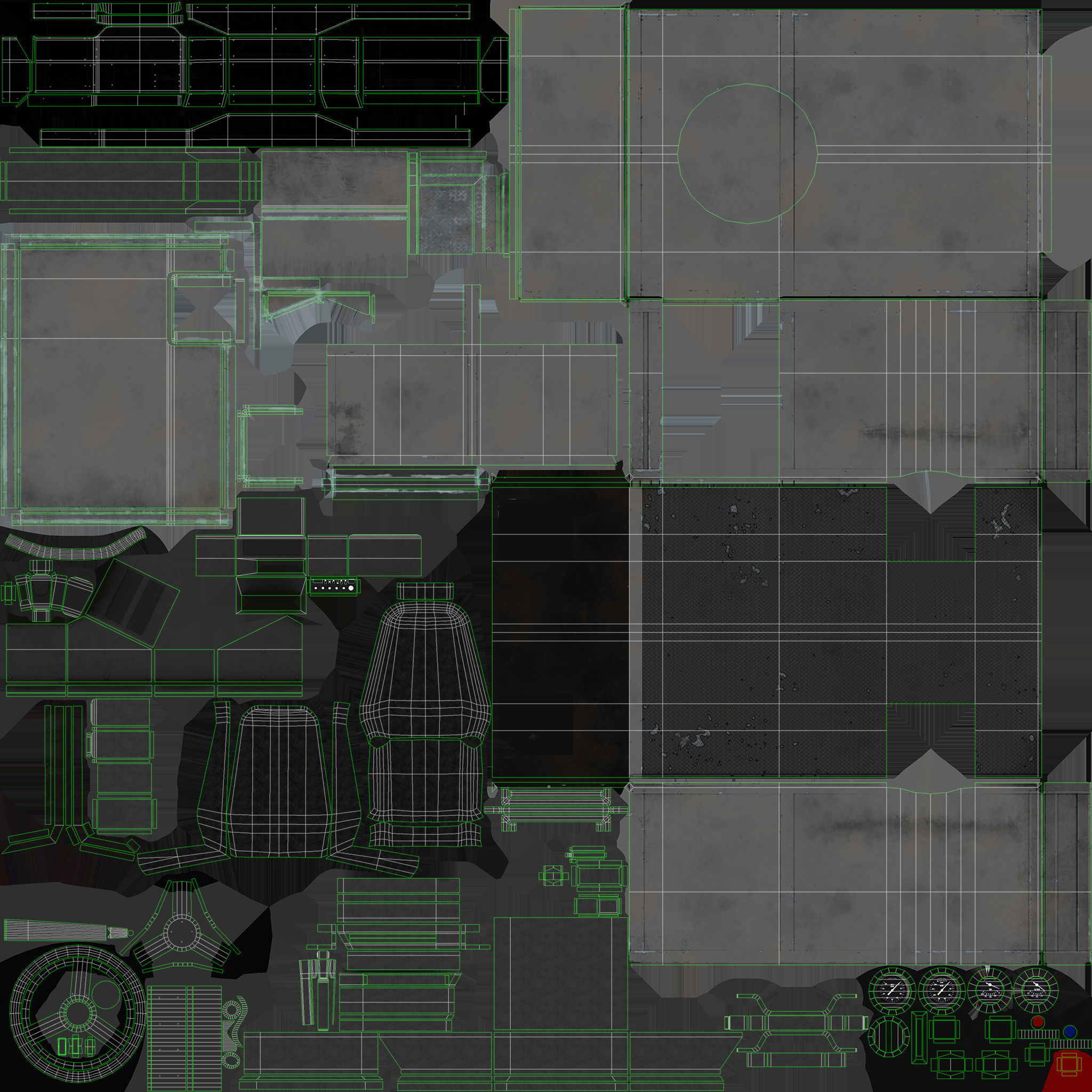 SWAT Van Game Ready PBR Textures Low-poly 3D model_34