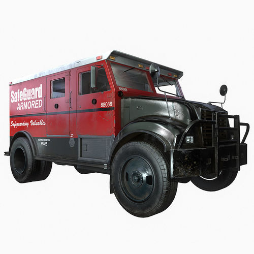 Armored Truck - Game Ready Low-poly 3D model