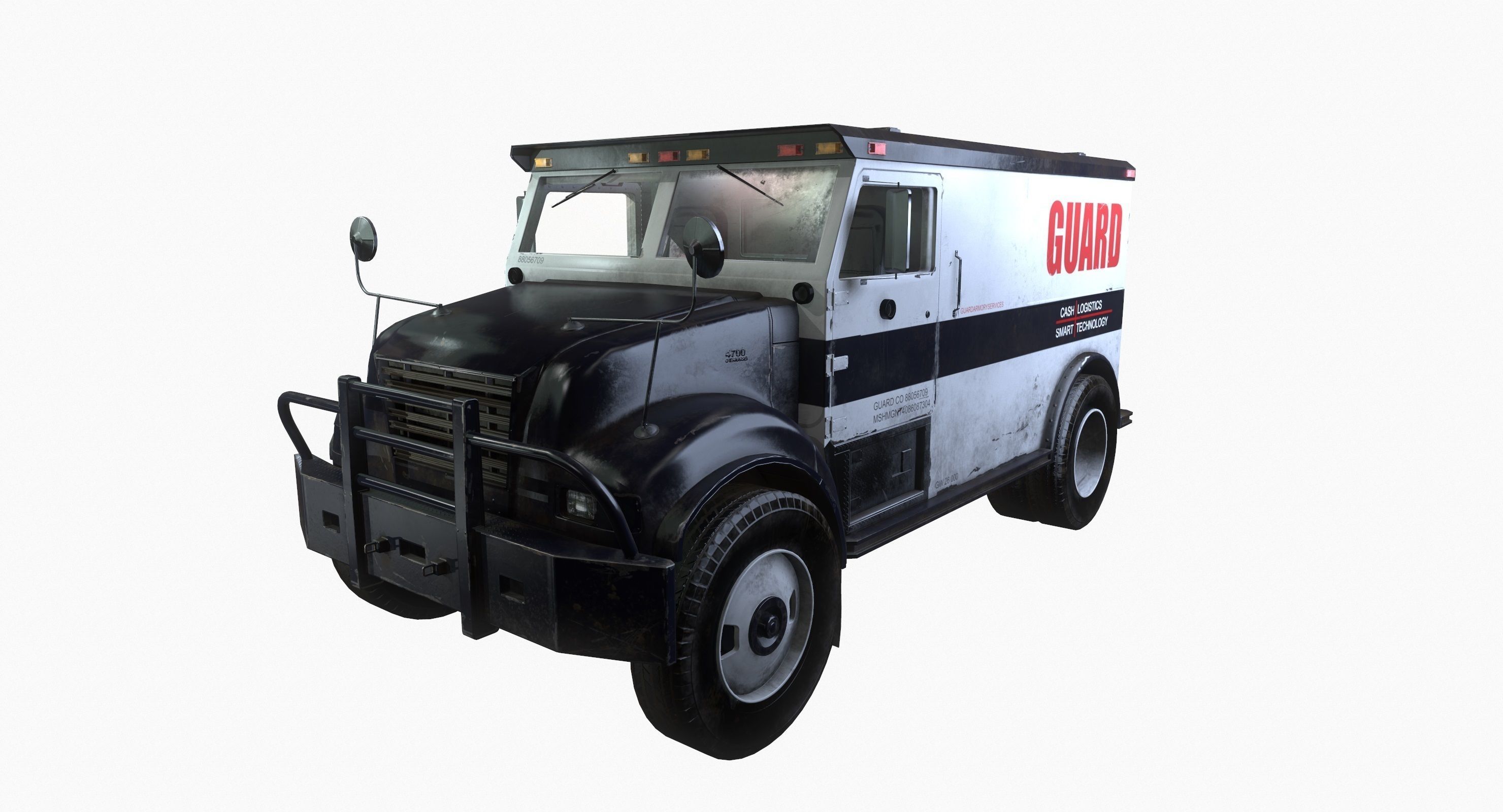 Armored Truck Vehicle Game Ready PBR Textures Low-poly 3D model_11