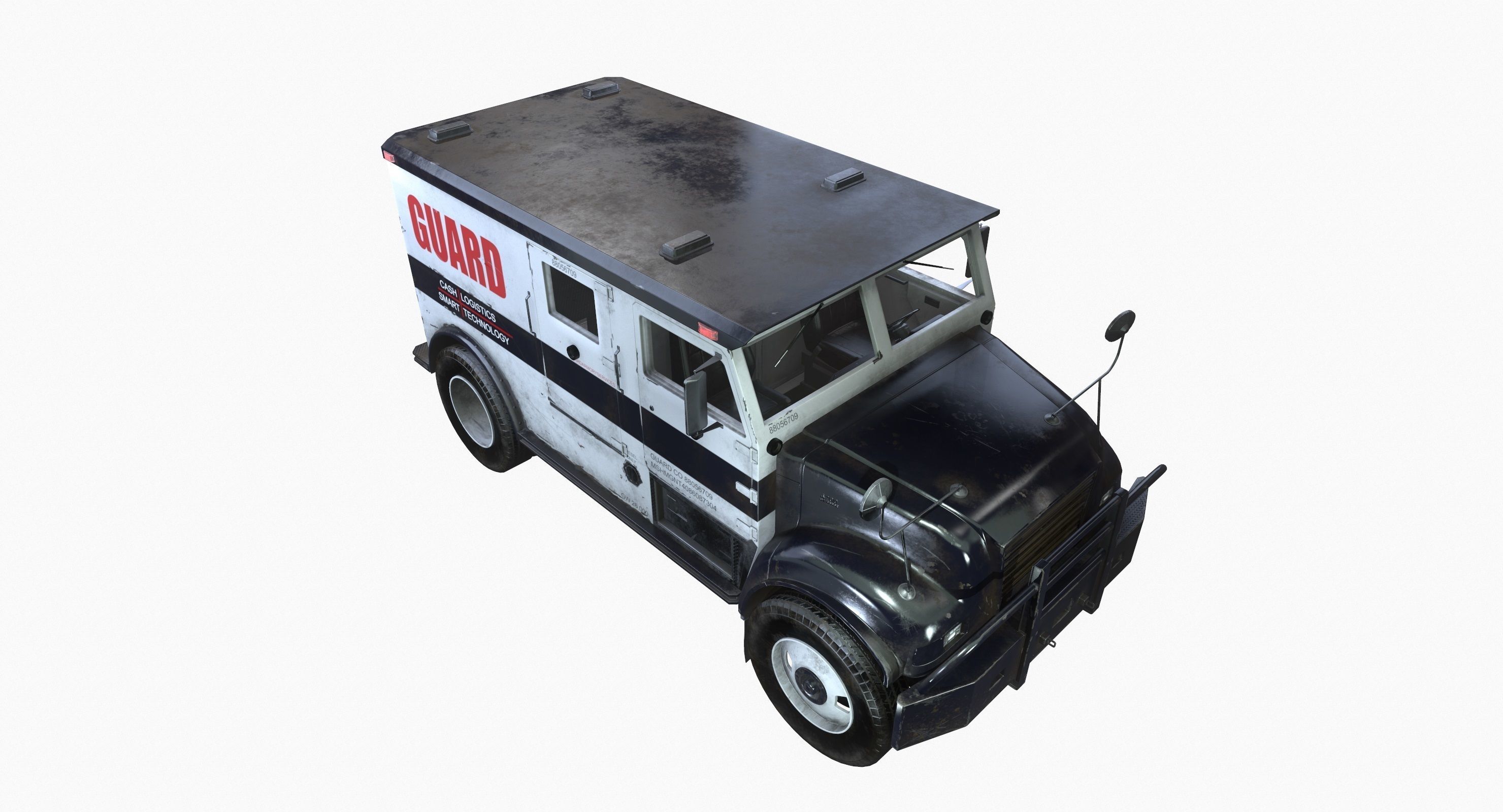 Armored Truck Vehicle Game Ready PBR Textures Low-poly 3D model_20