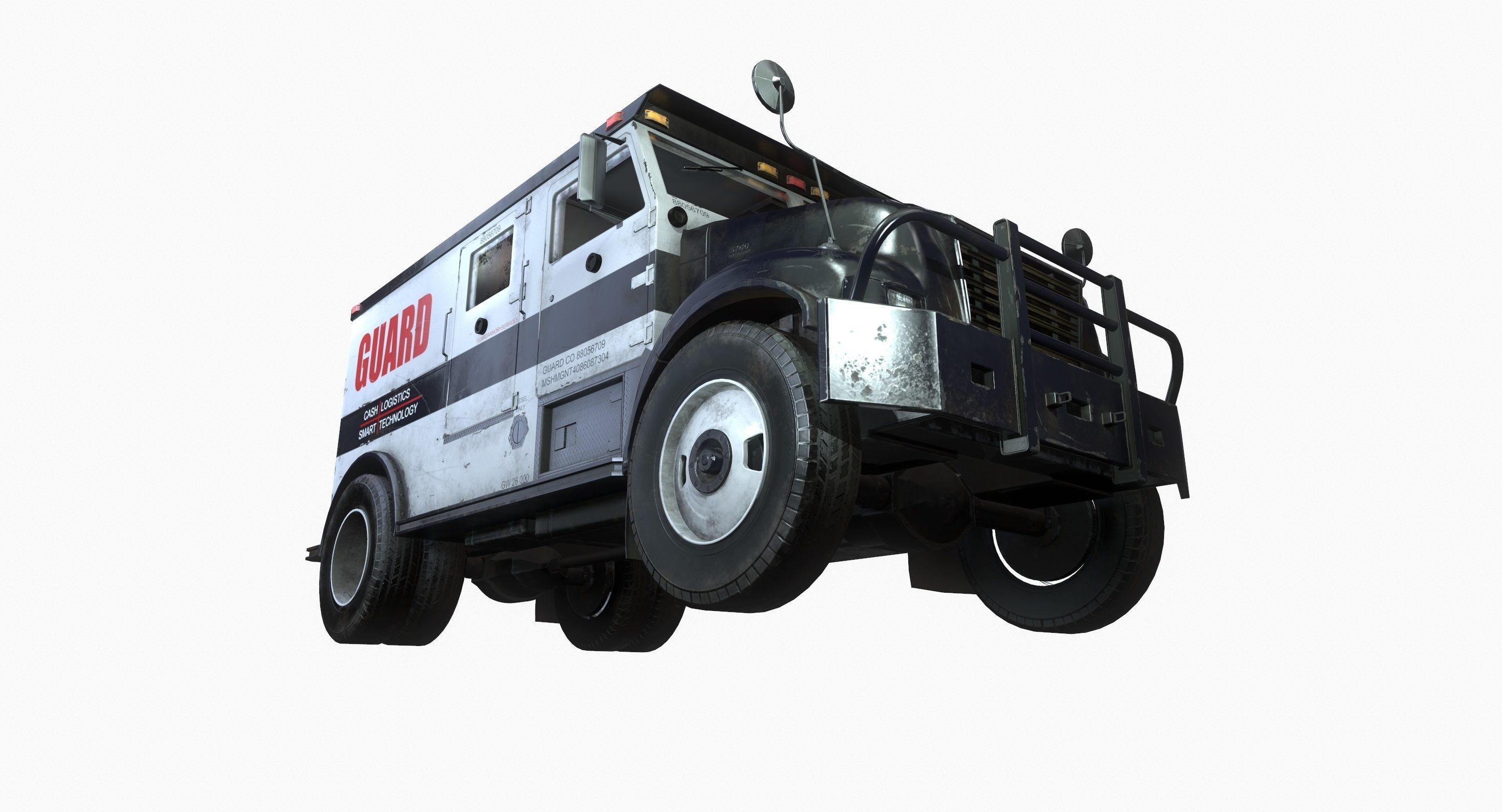 Armored Truck Vehicle Game Ready PBR Textures Low-poly 3D model_22