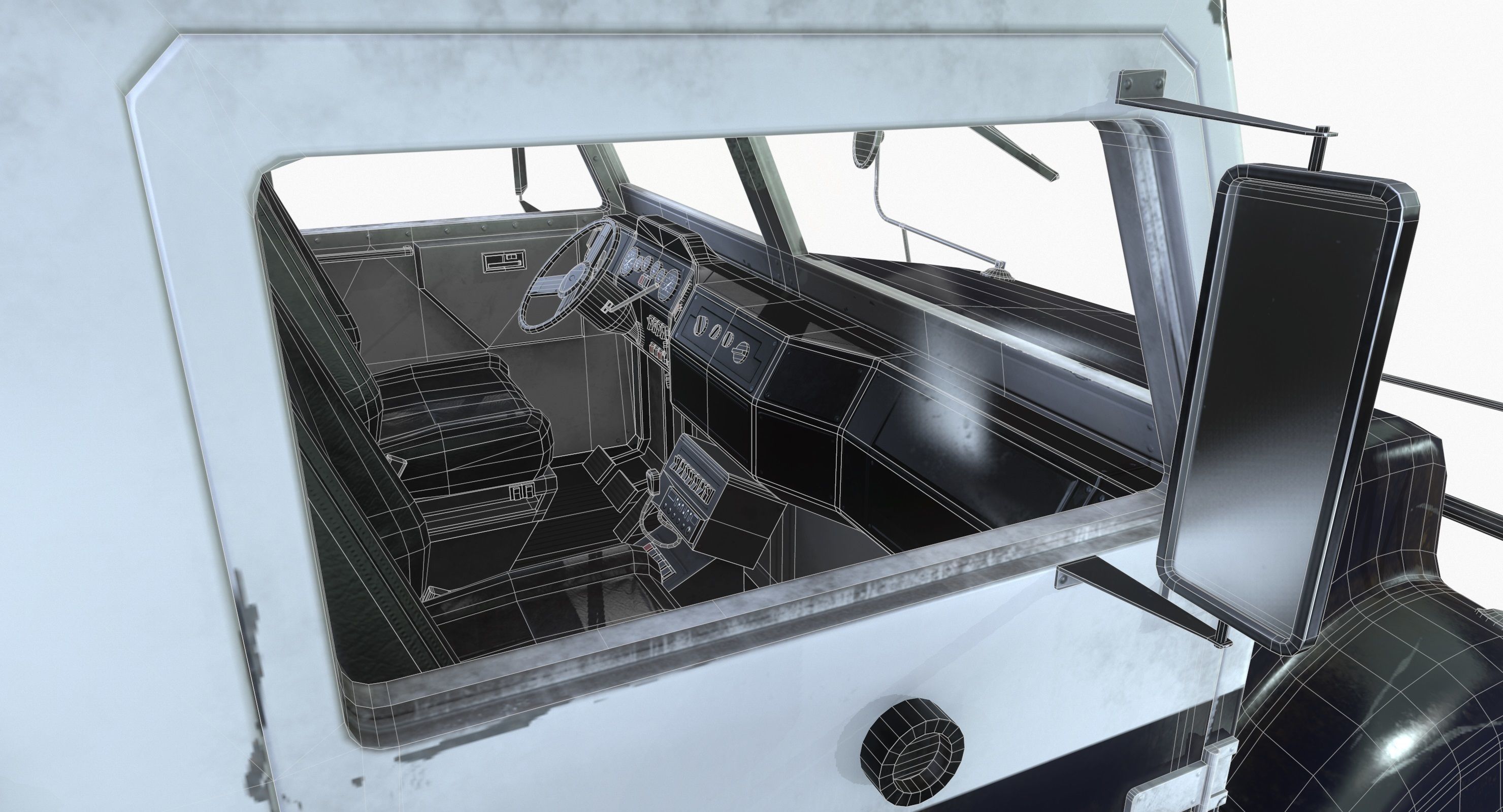 Armored Truck Vehicle Game Ready PBR Textures Low-poly 3D model_25