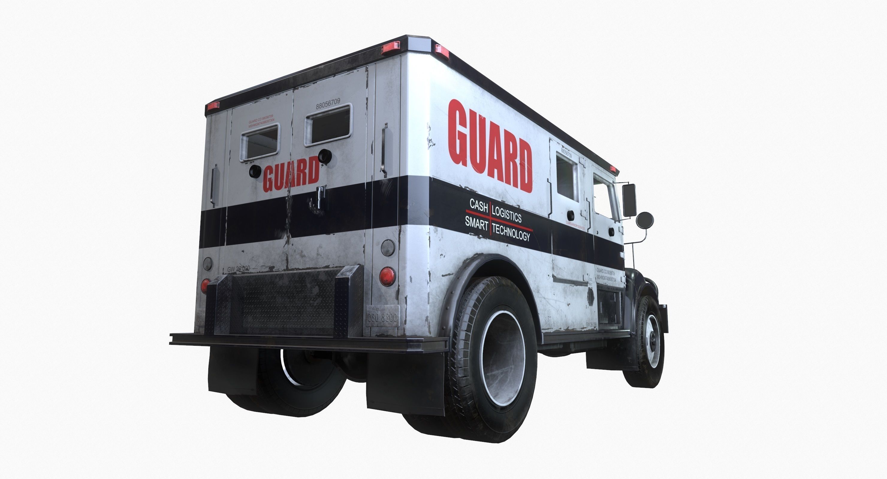 Armored Truck Vehicle Game Ready PBR Textures Low-poly 3D model_18
