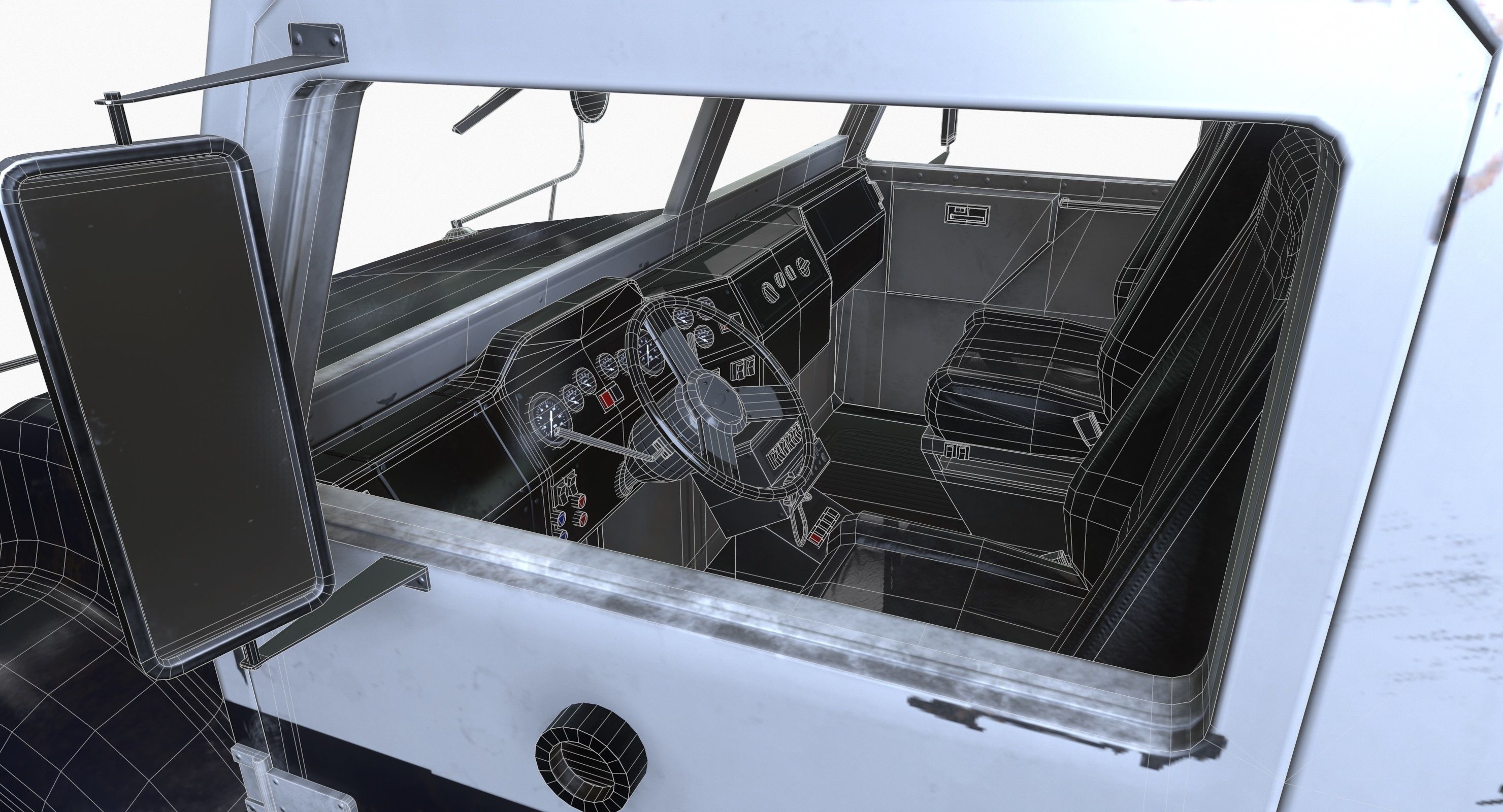 Armored Truck Vehicle Game Ready PBR Textures Low-poly 3D model_27