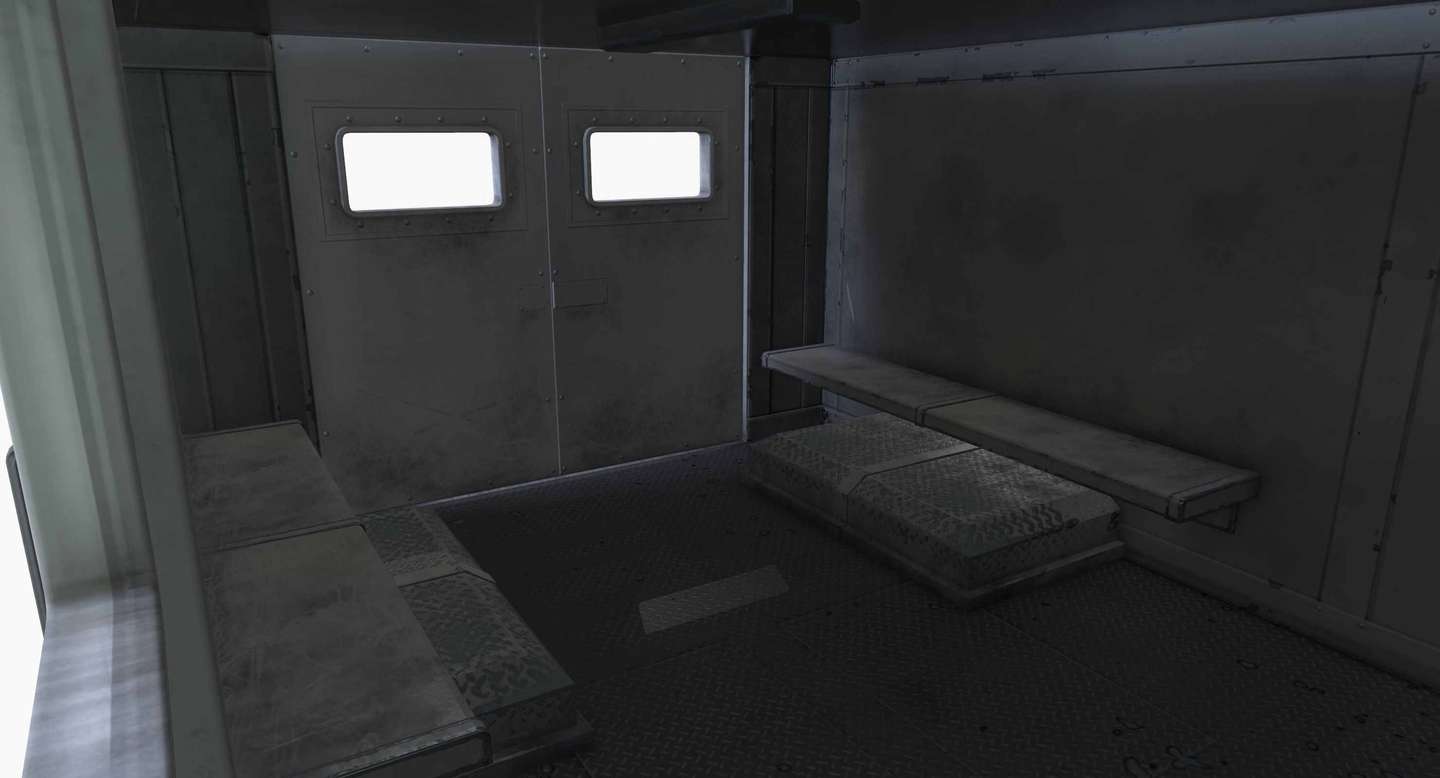 Armored Truck Vehicle Game Ready PBR Textures Low-poly 3D model_30