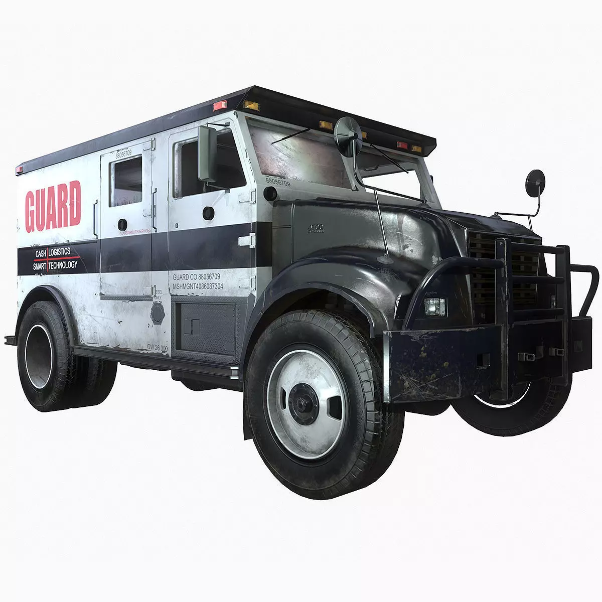Armored Truck Vehicle Game Ready PBR Textures Low-poly 3D model_0