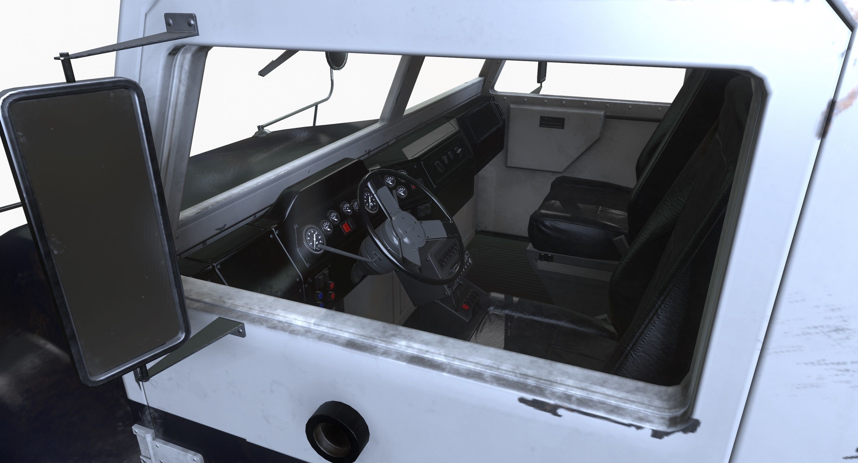 Armored Truck Vehicle Game Ready PBR Textures Low-poly 3D model_26