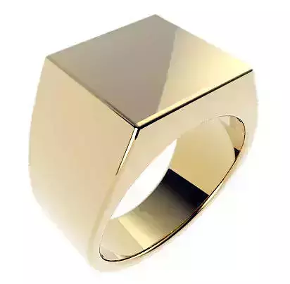 Gents 15mm Square Top Signet Ring 3D print model