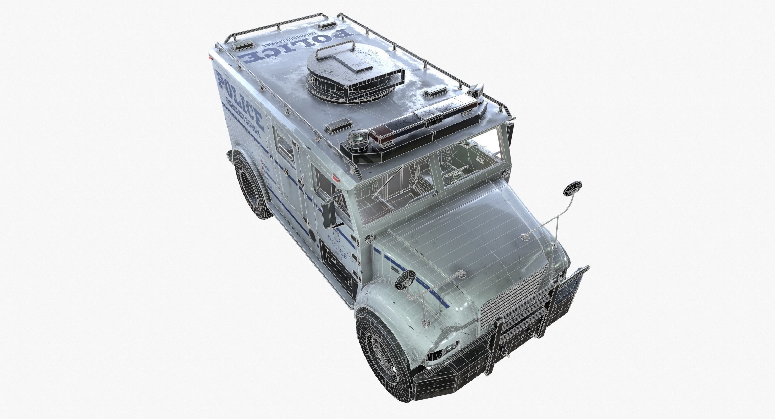 SWAT Truck 3d Vehicle Game Ready  Low-poly 3D model_18