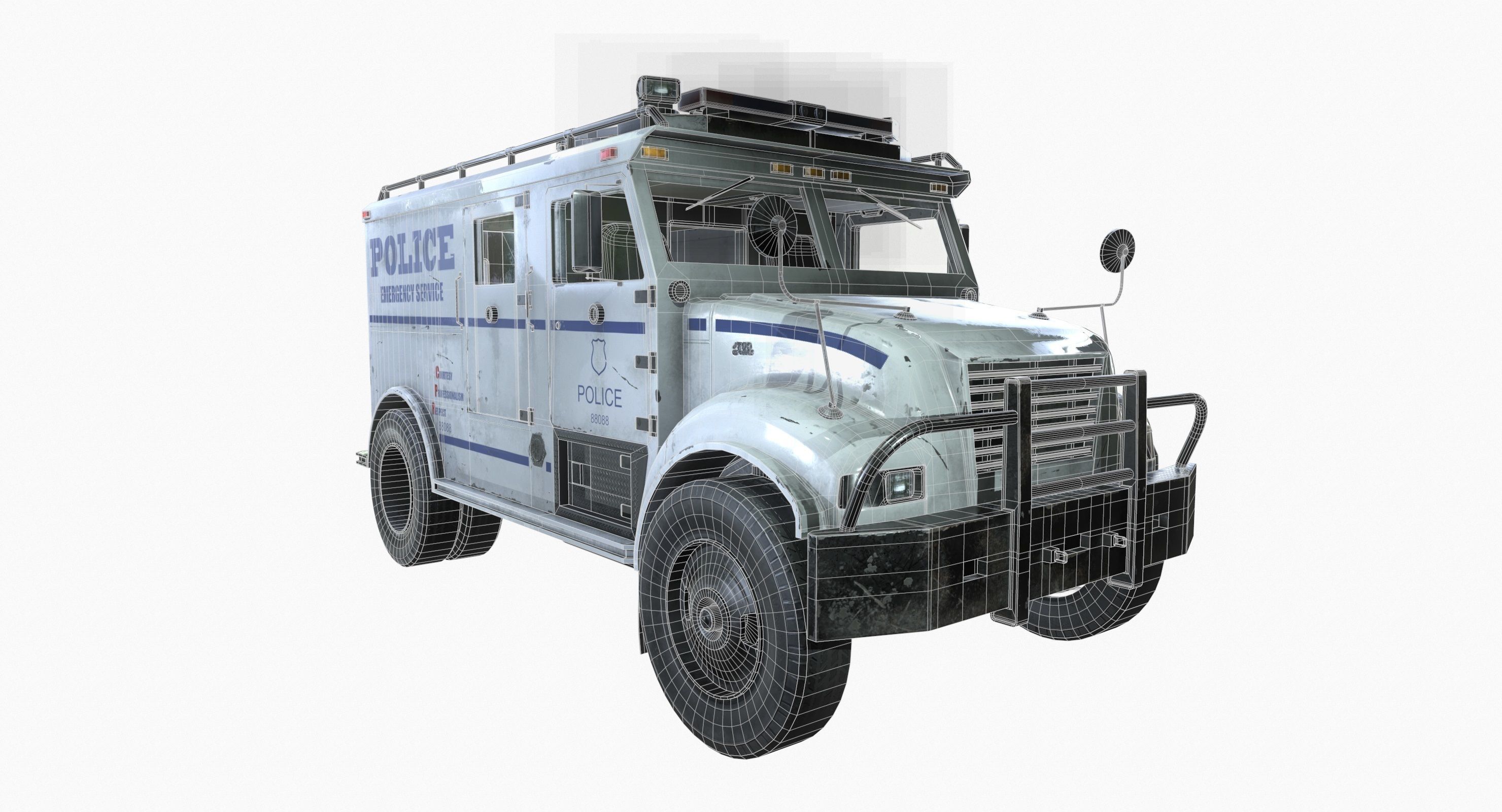 SWAT Truck 3d Vehicle Game Ready  Low-poly 3D model_8