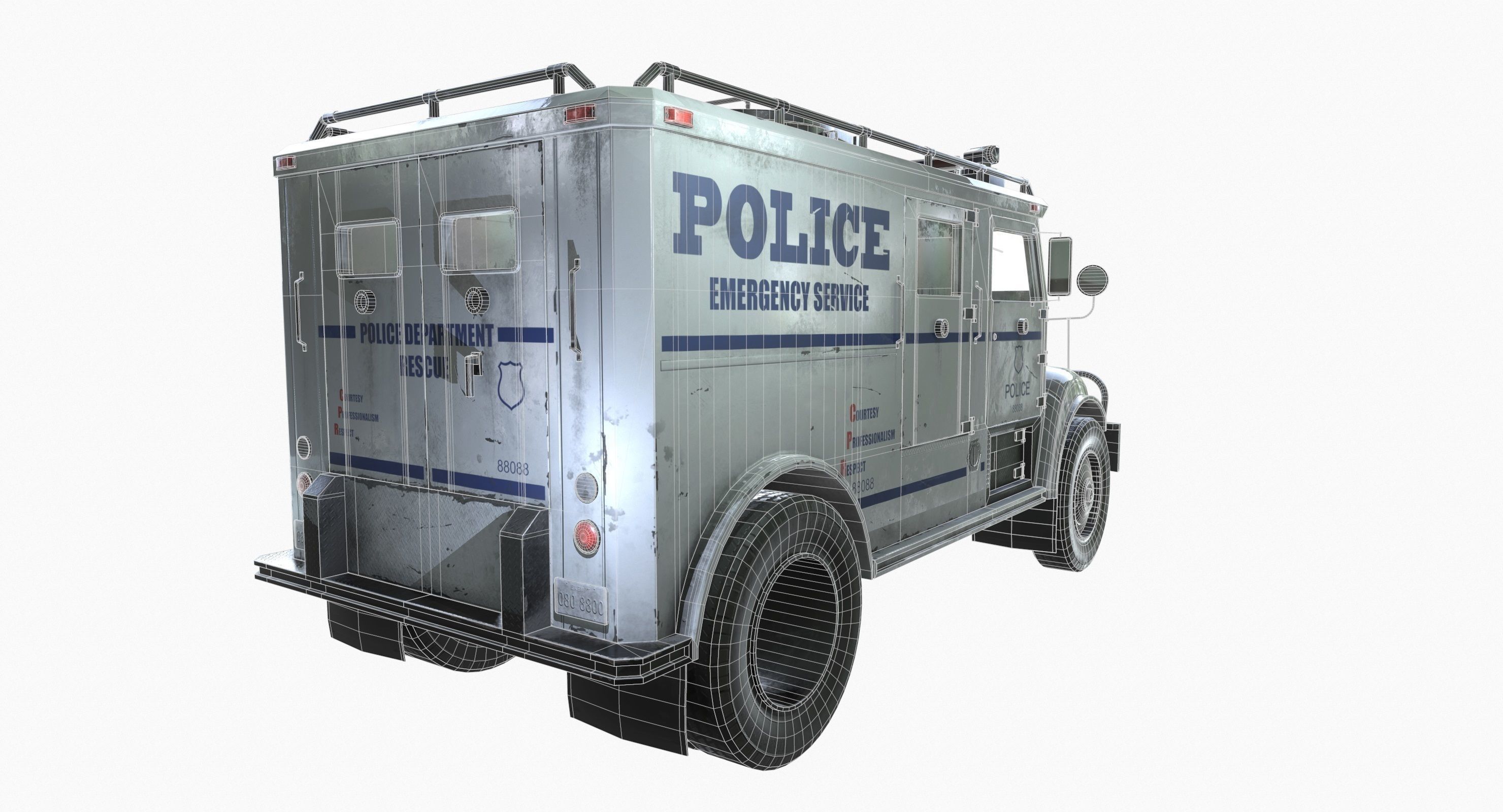 SWAT Truck 3d Vehicle Game Ready  Low-poly 3D model_17