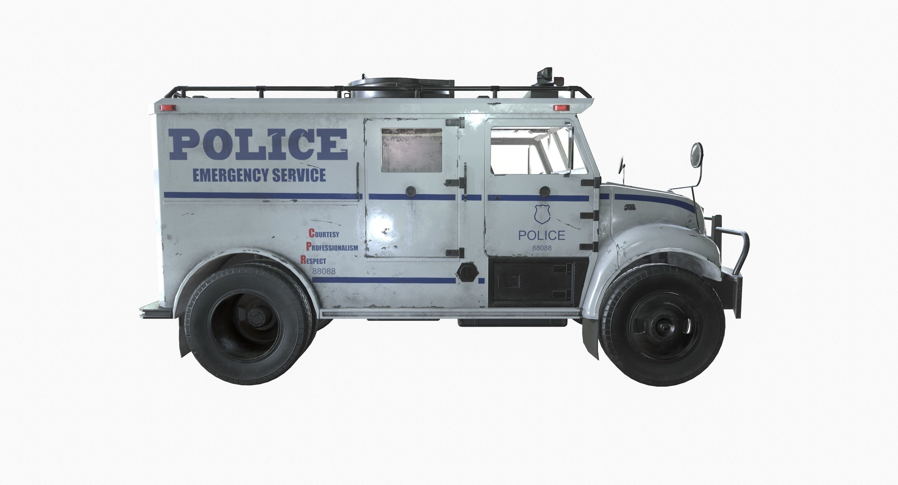 SWAT Truck 3d Vehicle Game Ready  Low-poly 3D model_5