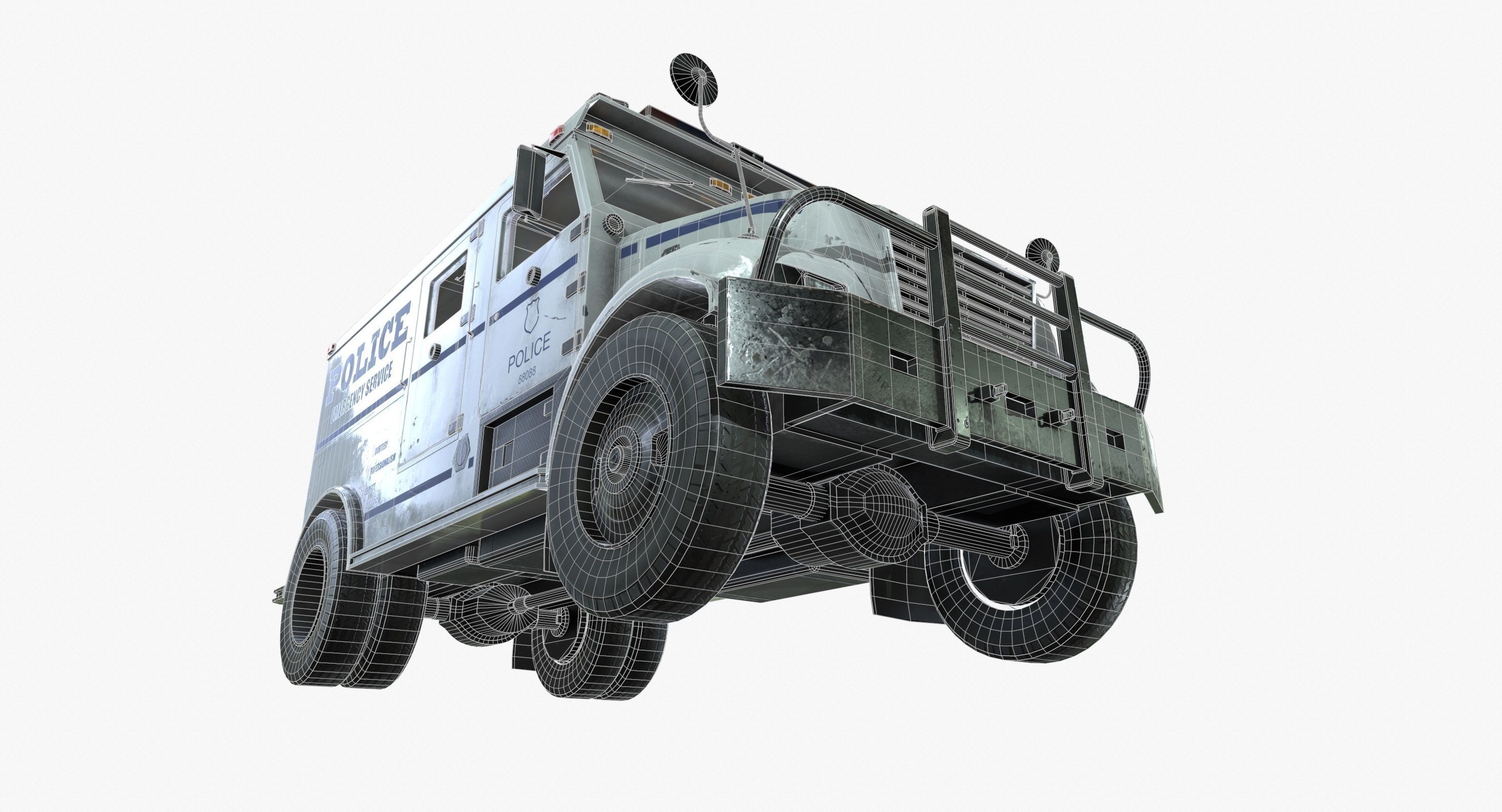 SWAT Truck 3d Vehicle Game Ready  Low-poly 3D model_20