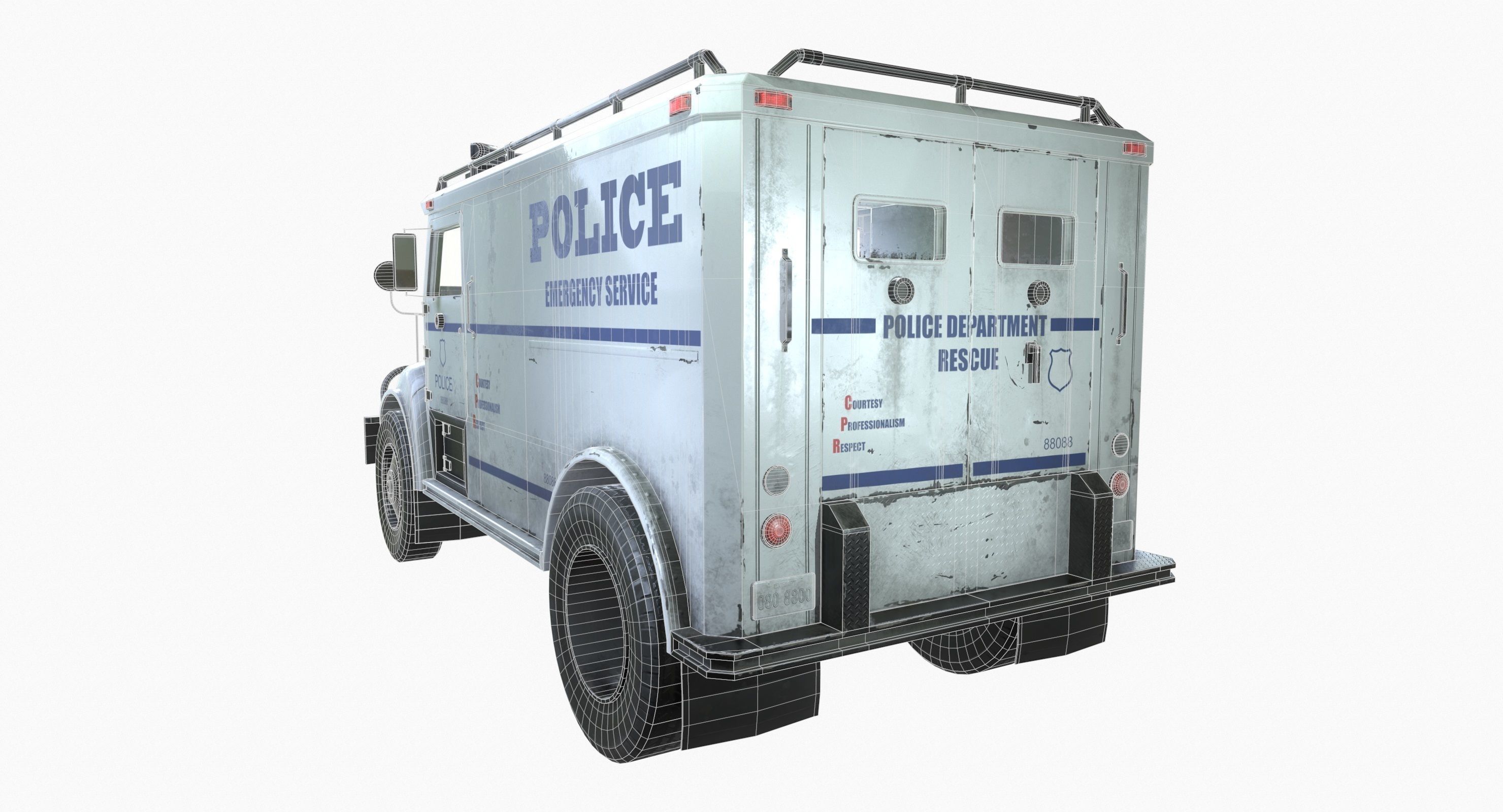 SWAT Truck 3d Vehicle Game Ready  Low-poly 3D model_14