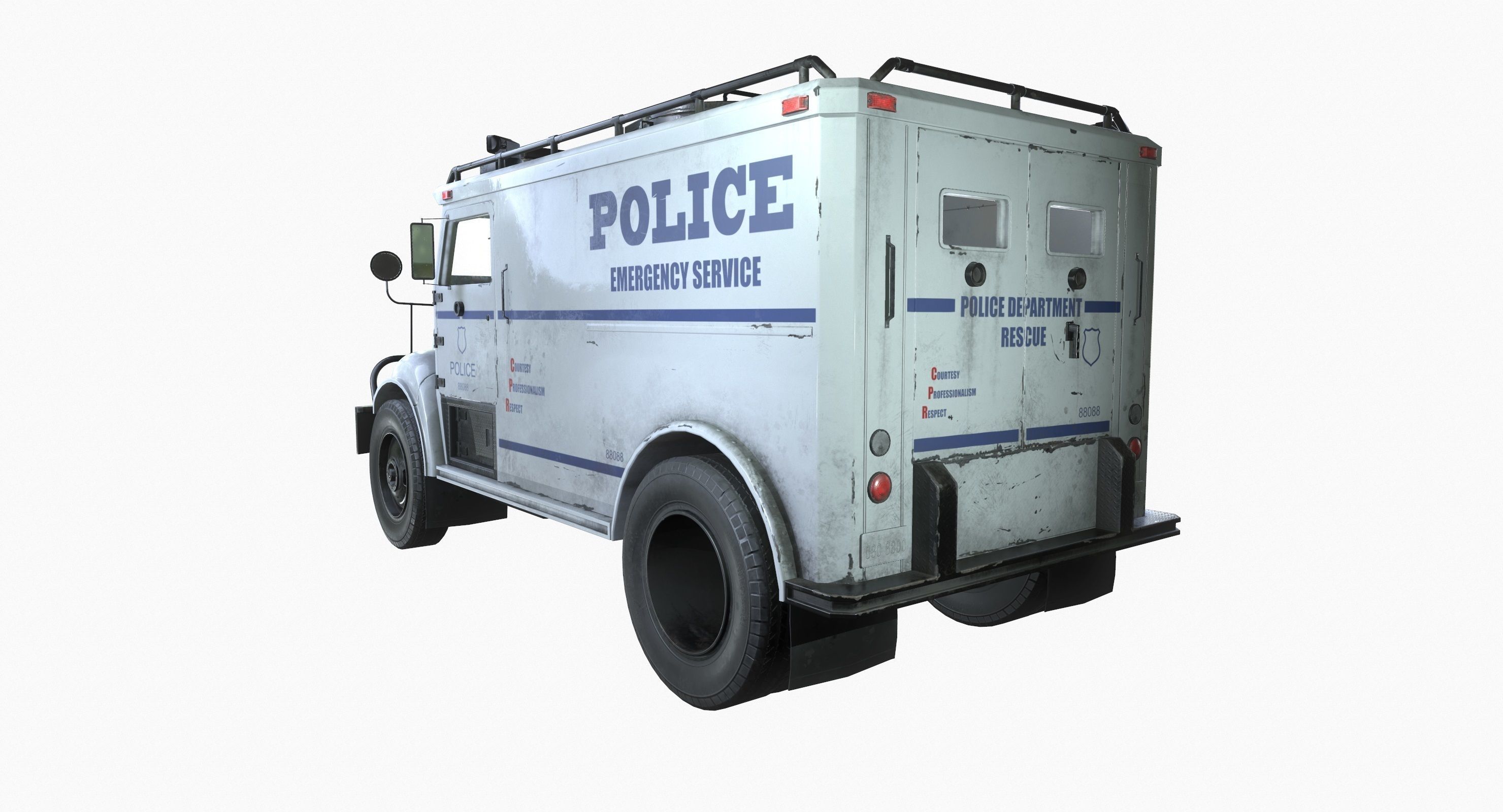 SWAT Truck 3d Vehicle Game Ready  Low-poly 3D model_3