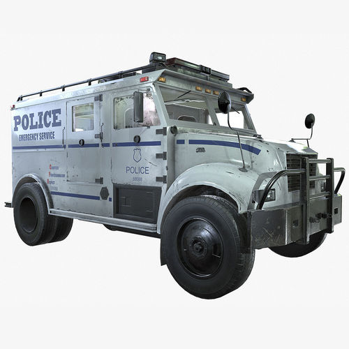 SWAT Truck 3d Vehicle Game Ready  Low-poly 3D model