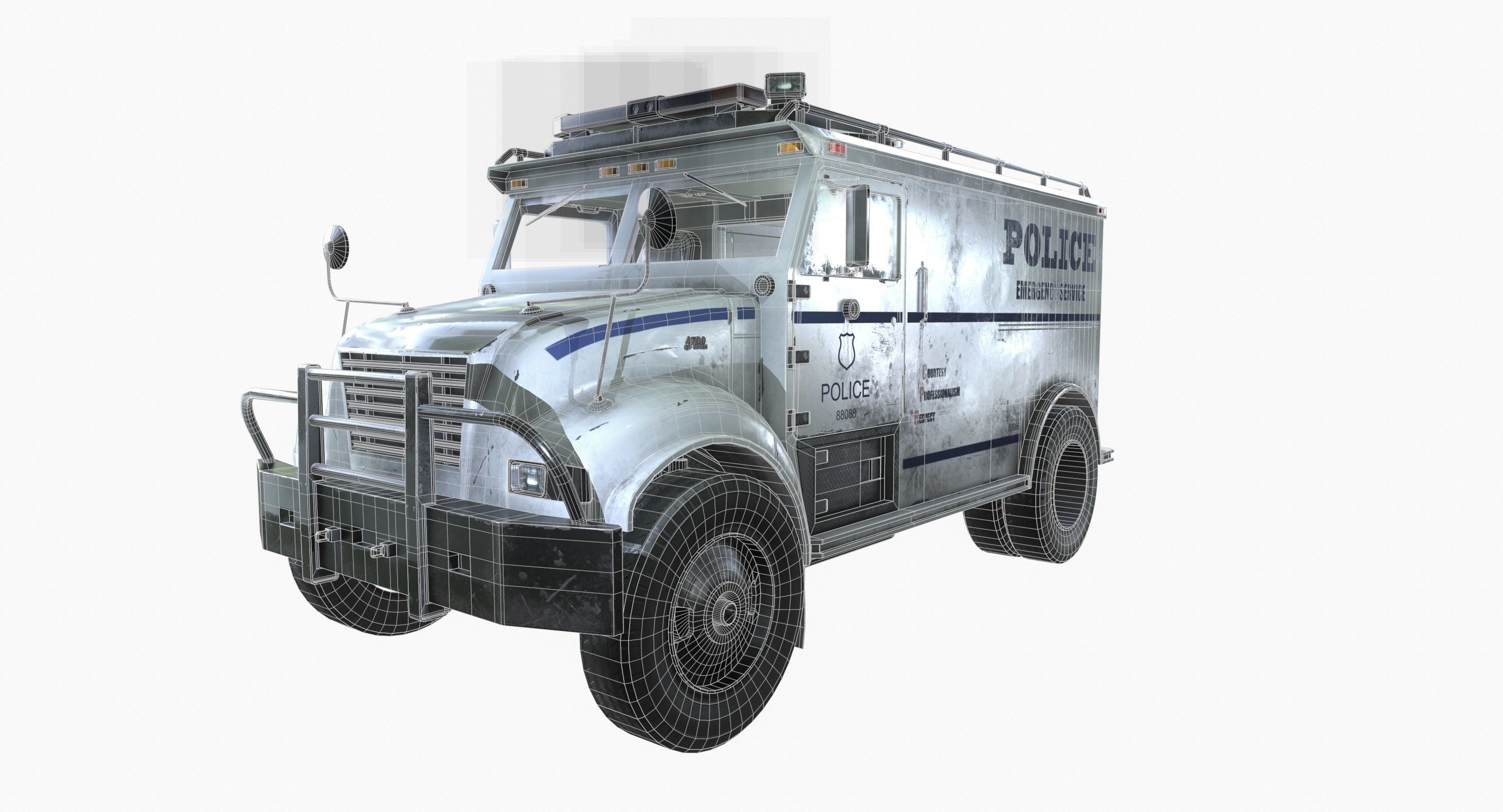 SWAT Truck 3d Vehicle Game Ready  Low-poly 3D model_10