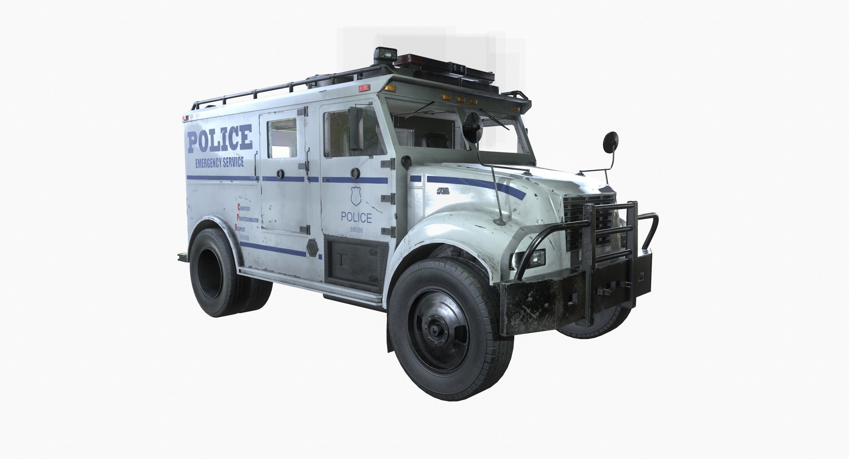 SWAT Truck 3d Vehicle Game Ready  Low-poly 3D model_1