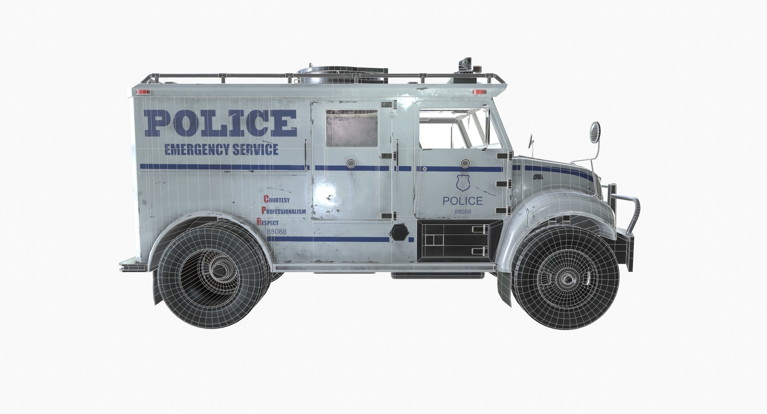 SWAT Truck 3d Vehicle Game Ready  Low-poly 3D model_6